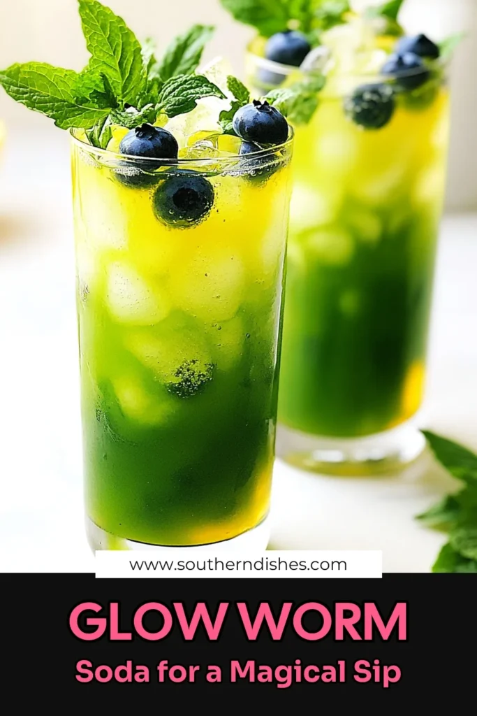 Discover the vibrant and refreshing Glow Worm Soda recipe that's perfect for summer! This delightful tonic water cocktail combines fizzy goodness with spirulina drinks to create a stunning green hue that's as tasty as it is eye-catching. Enjoy a blueberry mint soda that's sure to impress your guests. Try this easy recipe today for a refreshing summer beverage that glows! Don't forget to save and share! #GlowWormSoda #TonicWaterCocktail #RefreshingDrinks #SummerBeverages