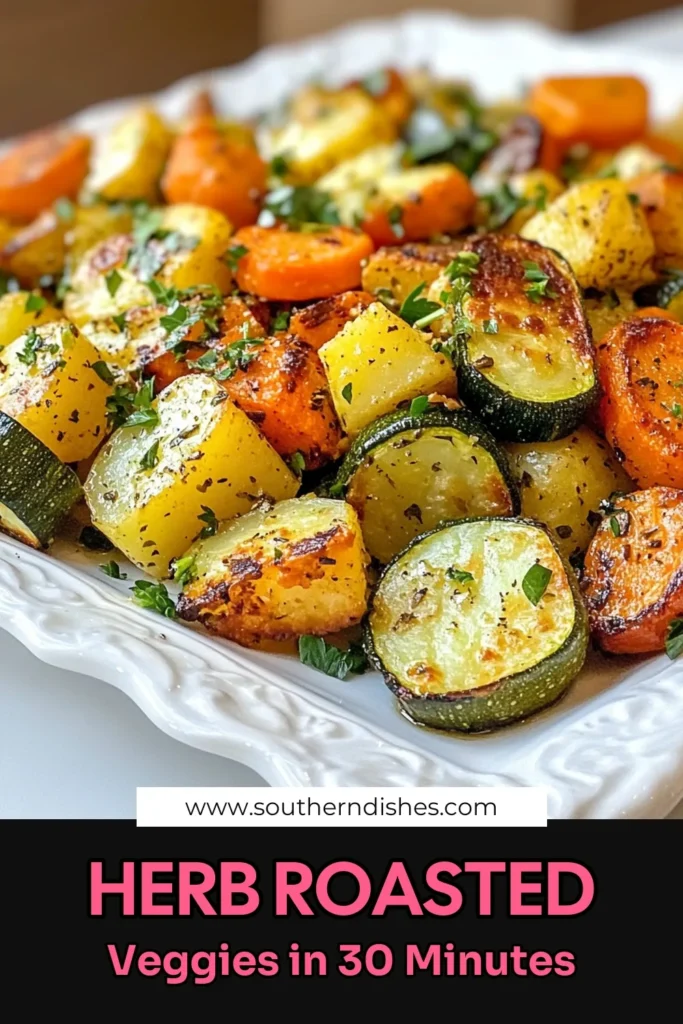 Discover the ultimate healthy vegetable side dish with this easy roasted carrots recipe featuring herb roasted vegetables. Enjoy the perfect combination of roasted potatoes and zucchini alongside deliciously tender carrots. This oven roasted root vegetables dish is not only simple to make but also full of flavor your family will love. Try it tonight and elevate your meals! Save this recipe for your next dinner! #HealthyEating #VegetableRecipes #RoastedVegetables #CleanEating