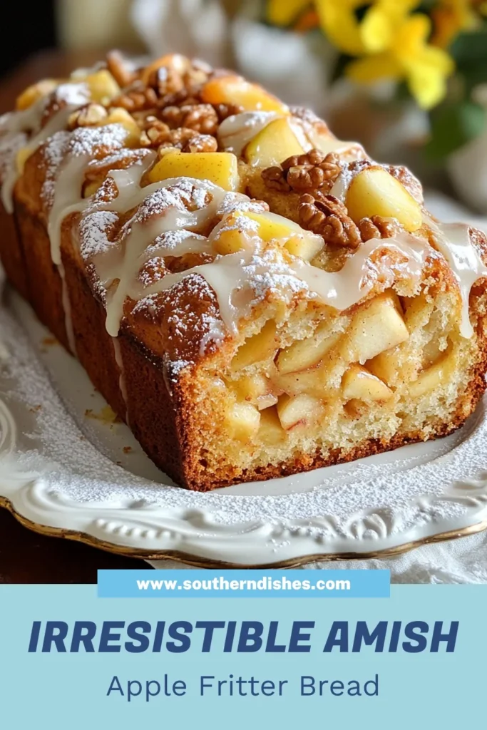 Discover the deliciousness of Amish apple fritter bread with this easy homemade apple fritter recipe! This apple bread with glaze is perfect for breakfast or dessert, combining warm cinnamon flavors and sweet diced apples. Enjoy this easy apple loaf cake that brings comfort to any occasion! Save this cinnamon apple bread recipe for your next baking adventure and share it with friends! #AppleFritterBread #HomemadeRecipe #AppleBread #CinnamonBread