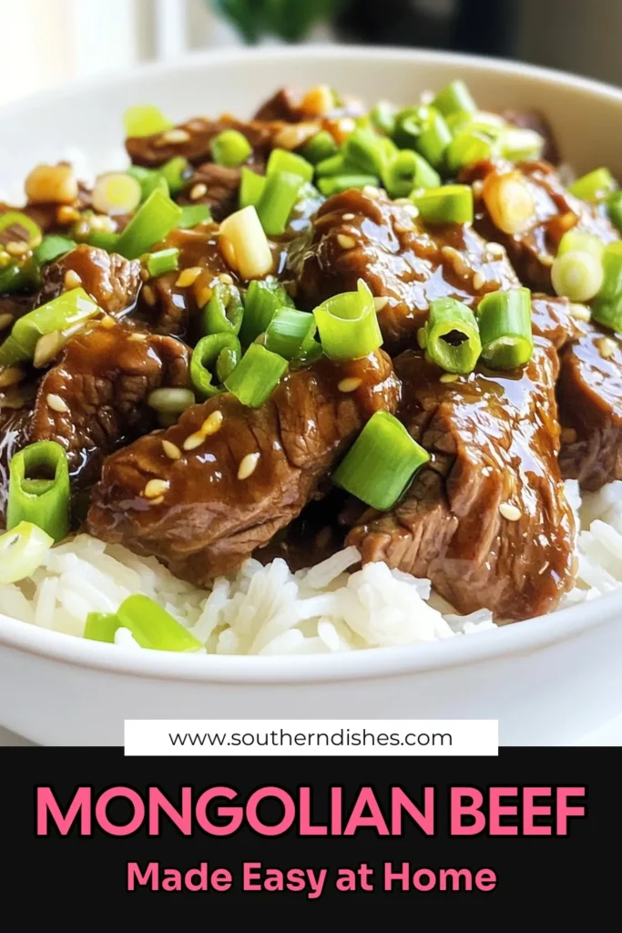Indulge in a delicious Mongolian Beef Takeout Fakeaway right at home! This easy recipe uses tender beef sirloin, fresh ginger, and green onions to create a savory dish that's ready in just 30 minutes. Perfectly paired with jasmine rice, it's a delightful restaurant favorite you can enjoy any night. Click through for step-by-step instructions and satisfy your cravings today! #MongolianBeef #Fakeaway #BeefRecipes #QuickMeals