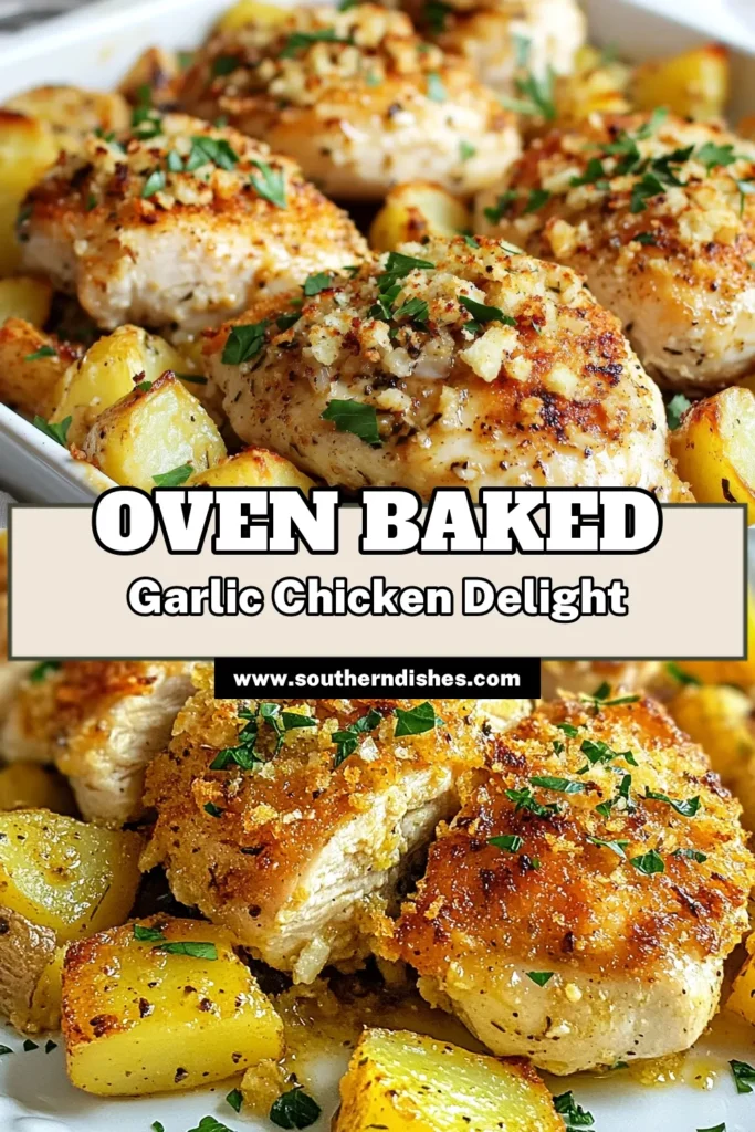 Looking for an easy chicken dinner? Try this delicious Garlic Parmesan Chicken and Potatoes recipe! This one-pan chicken and potatoes dish is packed with flavor, featuring tender baked Parmesan chicken paired with perfectly seasoned potatoes. It's simple to prepare, taking just 40 minutes! Perfect for busy weeknights. Save this recipe to make your next family meal unforgettable! #GarlicParmesanChicken #EasyChickenDinner #OnePanChickenAndPotatoes #ChickenAndPotatoesRecipe
