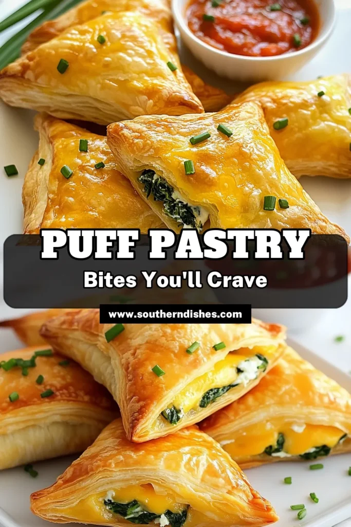 Looking for a delicious puff pastry bites recipe? Try these easy puff pastry snacks that can be made two ways: chicken and cheese puff pastry bites or spinach cheese bites. Perfect appetizers with puff pastry for any occasion! With simple ingredients and easy steps, you'll impress your guests in no time. Save this recipe for your next gathering and add a burst of flavor to your party! #PuffPastryBites #AppetizersWithPuffPastry #EasyPuffPastrySnacks #ChickenAndCheesePuffPastry