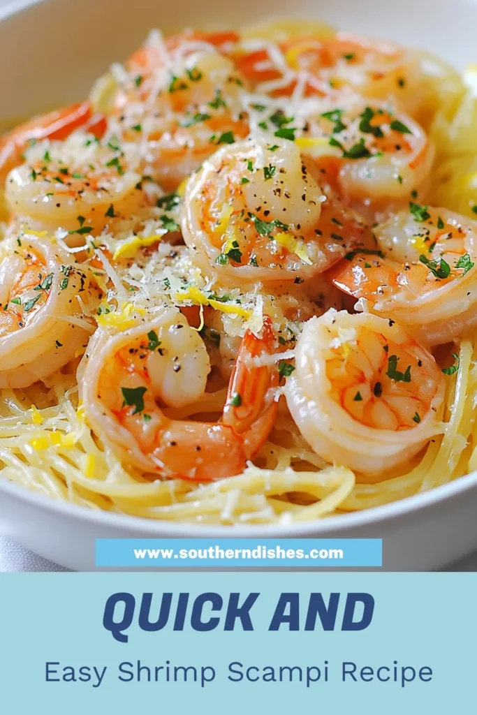 Looking for a quick and delicious shrimp scampi recipe? This 15-minute dinner idea features succulent garlic lemon shrimp tossed with spaghetti for a perfect meal any night! It’s an easy pasta recipe that will impress your family and friends. Enjoy quick shrimp meals that are packed with flavor. Dive into this tasty dish and save it for your next dinner inspiration! #ShrimpScampi #EasyPastaRecipes #15MinuteDinner #GarlicLemonShrimp