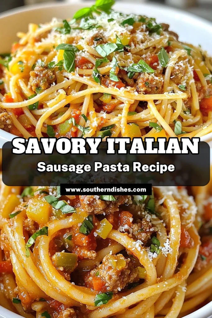 Discover the ultimate Italian sausage pasta recipe with this easy spaghetti with sausage that comes together in just 30 minutes. This one-pot Italian pasta dish is a savory delight, packed with nutritious vegetables like zucchini and bell peppers. Perfect for busy weeknights, enjoy flavorful pasta recipes with vegetables that the whole family will love. Save this quick and delicious recipe now! #ItalianSausagePasta #EasySpaghetti #OnePotMeals #SavoryPastaDishes
