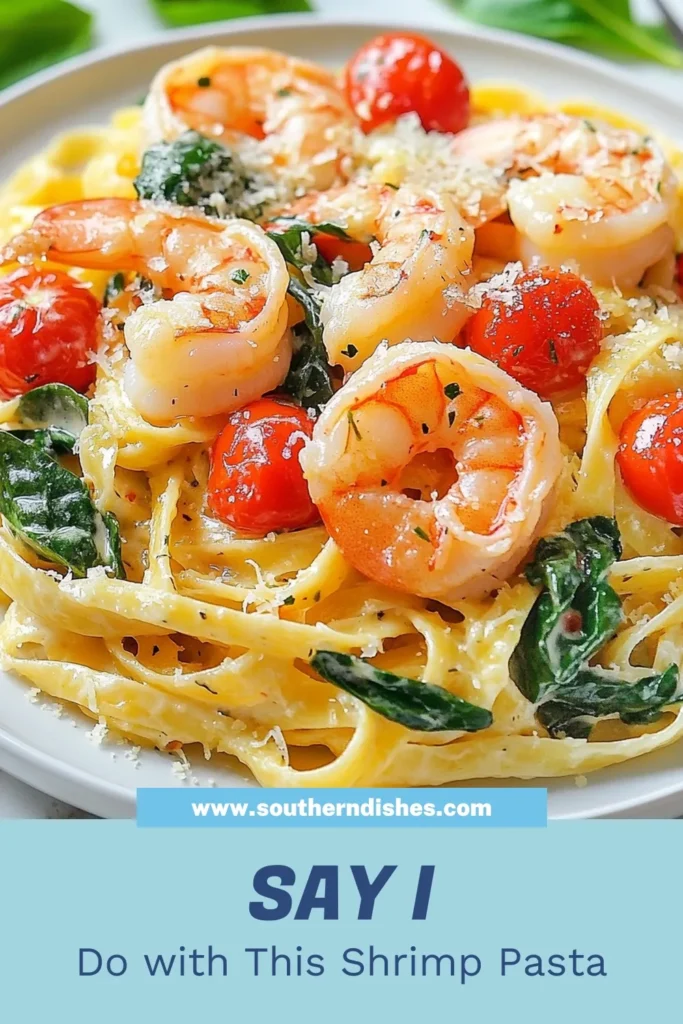 Indulge in the flavors of a romantic dinner with this Marry Me Shrimp Pasta! This creamy shrimp pasta recipe features tender fettuccine tossed with succulent shrimp, fresh spinach, and a rich sauce that will impress any date. Discover how easy it is to whip up this perfect fettuccine shrimp dish in under 30 minutes. Try this easy shrimp pasta for your next special occasion! Save this recipe now! #ShrimpPasta #CreamyPasta #EasyDinner #PastaLovers