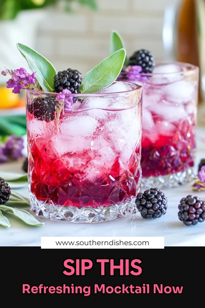 Sip on the refreshing goodness of a Blackberry Sage Mocktail, your new favorite summer drink! This non-alcoholic blackberry recipe combines fresh blackberries and aromatic sage for a delightful twist. Perfect for gatherings or a solo treat, it’s an easy-to-make option for anyone seeking refreshing mocktail ideas. Elevate your summer with these sage-infused drinks! Try it today and enjoy a burst of flavor! #MocktailRecipes #NonAlcoholicDrinks #SummerSips #BlackberryRecipes