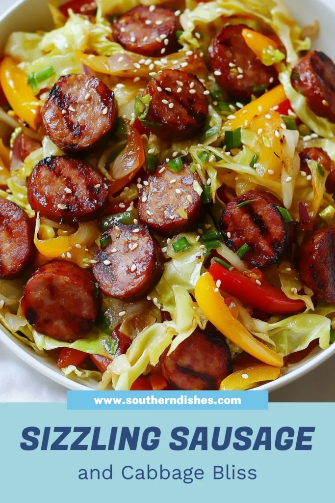 Discover the delicious world of quick stir fry meals with this sizzling sausage stir fry! This easy healthy dinner features a savory cabbage stir fry recipe using smoked sausage, fresh veggies, and aromatic spices. Perfect for busy nights, this dish is ready in just 25 minutes! Don't miss out on this flavorful smoked sausage recipe—save it now and enjoy a burst of taste and nutrition at your table tonight! #SausageStirFry #EasyDinners #HealthyRecipes #QuickMeals