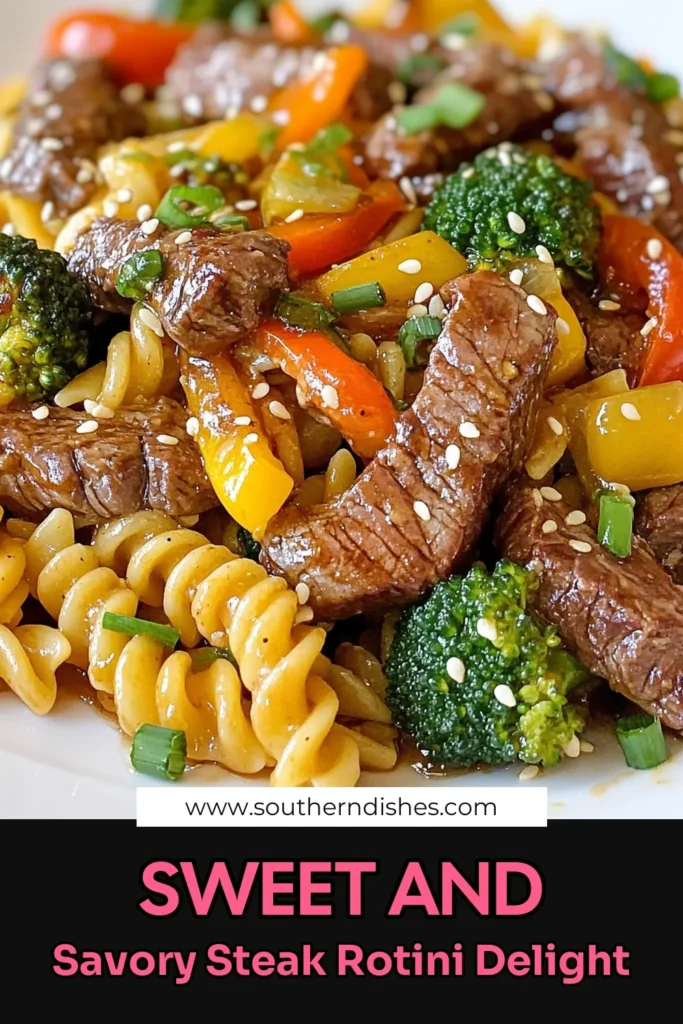 Craving a delicious and quick dinner? Try this Honey Garlic Steak Rotini Pasta Recipe! Savory flank steak marinated in a flavorful honey garlic sauce pairs perfectly with rotini pasta and fresh veggies for an easy pasta dish that's sure to impress. Perfect for busy weeknights, this recipe brings together rich flavors in just 1 hour. Save this tasty meal idea today and enjoy the delightful taste of honey garlic goodness! #HoneyGarlicSteak #RotiniRecipe #QuickDinnerIdeas #EasyPastaDishes