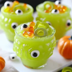 - 4 cups lime-flavored soda - 2 cups green fruit punch - 1 cup pineapple juice - 1 cup kiwi puree (about 3 ripe kiwis blended) - 1 tablespoon lime juice - 1/2 teaspoon edible green glitter (optional) - Gummy worms and eyeball candies for garnish You can boost flavor with extra lime juice. Try adding mint leaves for a fresh twist. If you want a sweeter taste, consider adding more pineapple juice. You could even mix in a splash of coconut water for a tropical vibe. Serve Ecto Slime Punch in clear cups for a fun look. Add ice cubes made from fruit juice for a cool touch. For a spooky feel, use gummy worms and eyeball candies as garnishes. You can also float kiwi slices in the punch. This makes it look creepier and more fun! {{ingredient_image_1}} Start with a large mixing bowl. Pour in 4 cups of lime-flavored soda. Then, add 2 cups of green fruit punch. Next, add 1 cup of pineapple juice. Mix these ingredients gently. You want to keep the fizz of the soda. Stir until they blend nicely. Now, it’s time to add some fun! Take 3 ripe kiwis and blend them to make 1 cup of kiwi puree. Pour this puree into your bowl. Stir well until it combines with the other liquids. The kiwi will add a great fruity taste and a bright green color. After mixing, add 1 tablespoon of lime juice. This will make your drink extra zesty! If you want some sparkle, sprinkle in 1/2 teaspoon of edible green glitter. Chill the punch in the refrigerator for at least 30 minutes. This helps the flavors blend and cools the drink. When you’re ready to serve, fill cups halfway with this vibrant punch. For a spooky touch, add gummy worms and eyeball candies on top. You can even add ice cubes made from juice or kiwi slices for a creepy look. Enjoy your Ecto Slime Punch! To get the best taste, always use chilled ingredients. Cold drinks mix better. Start with fresh lime-flavored soda. This gives a zesty kick. The green fruit punch adds sweetness. Pineapple juice brings a tropical twist. When you mix, stir gently. This keeps the bubbles in the soda. Adding kiwi puree enhances the fruity flavor. Blend ripe kiwis until smooth. This will help the punch taste fresh and vibrant. For that cool slime look, add edible green glitter. Just a half teaspoon does the trick. It makes the punch sparkle and shine. Kids love it! You can also use gummy worms. Let them float in the punch. They add a fun touch. For a spooky vibe, use eyeball candies. They make your drink look extra eerie! Presentation is key for a fun punch. Use clear cups to show off the green color. Fill them halfway with punch. Top with gummy worms and eyeball candies. Add ice cubes made from juice. They look great and keep the drink cold. You can even freeze kiwi slices for a spooky effect. For a finishing touch, serve with themed straws. This makes your drink even more festive! Pro Tips Chill Your Ingredients: For the best flavor, make sure all your liquids are chilled before mixing. This will help maintain the carbonation and keep your punch refreshing. Customize Your Garnish: Feel free to get creative with your garnishes! Use different gummy candies or even fruit skewers to enhance the visual appeal of your punch. Make It Ahead: You can prepare the punch a few hours in advance. Just hold off on adding the garnishes until you're ready to serve to keep everything looking fresh. Experiment with Flavors: Don’t hesitate to mix and match different juices or sodas to create your perfect flavor profile. Tropical fruit juices or lemon-lime soda can add a unique twist! {{image_2}} You can change up the flavor of Ecto Slime Punch by using different juices. If you want a sweeter punch, try using mango or peach juice instead. Want more zing? Use grapefruit juice for a tart twist. You can mix and match juices to find the perfect blend for your taste buds. This punch works well for both kids and adults. For a fun non-alcoholic drink, just stick with the original recipe. If you want an adult version, add vodka or rum to the mix. Start with one cup of alcohol for every four cups of punch. Adjust it based on your taste and the crowd you’re serving. You can change the color of your Ecto Slime Punch to fit any party theme. For a spooky Halloween vibe, keep the bright green color. If you want a beach party feel, swap in blue fruit punch. Use purple juice for a monster-themed bash. Adding food coloring can also create fun shades to match your party’s decor. To keep your Ecto Slime Punch fresh, store it in a large pitcher. Use a lid or cover it with plastic wrap. This keeps out air and prevents spills. Make sure to place it in the fridge right away. Always chill it quickly to keep the flavors bright. You can store Ecto Slime Punch for up to three days in the fridge. After that, it may lose its fizz and flavor. If you see bubbles, it's still good! But if it looks flat, it’s time to toss it. Always trust your senses. If you have leftover Ecto Slime Punch, consider making popsicles. Pour the punch into ice pop molds and freeze. This makes a fun treat! You can also mix it with sparkling water for a fizzy drink. Get creative to enjoy every last drop! Yes, you can make Ecto Slime Punch ahead of time. It tastes better when chilled. Mix all the liquids and kiwi puree, but don't add the ice or gummy garnishes yet. Store it in the fridge for up to 24 hours. Just before serving, add the ice and fun toppings. This keeps your punch fresh and bubbly! If you can't find kiwi, you have options. You can use green apple puree or even avocado puree. Both will keep that green color. If you want, you could also use green grapes. Just blend them till smooth. This makes your punch fruity and tasty without the kiwi flavor. To lower the sugar in Ecto Slime Punch, use diet soda or a low-sugar fruit punch. You can also mix in some water or coconut water. This adds a nice flavor without all the sugar. Taste your punch as you go. Adjust it till you find the right balance for you. We explored the fun and tasty Ecto Slime Punch. You now know the key ingredients and optional extras to boost flavors. We walked through the steps to mix, chill, and serve the punch. Plus, I shared tips for the best taste and exciting presentations. We also looked at fun variations and smart storage methods. Remember, this punch can be a hit at any event. Experiment with flavors and colors. Enjoy making this creative drink!