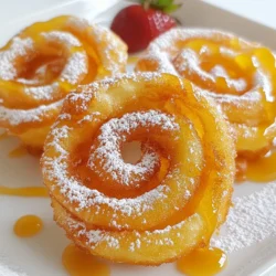 For Funnel Cake Bites, you need simple ingredients. Here’s what you will gather: - 1 cup all-purpose flour - 2 tablespoons granulated sugar - 2 teaspoons baking powder - 1/4 teaspoon salt - 1 large egg - 1 cup milk - 1 teaspoon vanilla extract - Oil for frying - Powdered sugar for dusting - Optional toppings: chocolate sauce, strawberry syrup, or whipped cream Each ingredient plays a key role. The flour gives the bites their base. The sugar adds sweetness, while the baking powder helps them rise. Salt enhances all the flavors. The egg binds everything together. Milk adds moisture and creaminess. Vanilla extract brings a nice aroma. When you fry these bites, the oil must be hot. This helps them crisp up nicely. Dusting with powdered sugar makes them extra special. You can also add toppings like chocolate sauce or strawberry syrup for a fun twist. Enjoy these sweet treats with family and friends! {{ingredient_image_1}} First, gather your dry ingredients. You need 1 cup of all-purpose flour, 2 tablespoons of granulated sugar, 2 teaspoons of baking powder, and 1/4 teaspoon of salt. In a mixing bowl, add the flour, sugar, baking powder, and salt. Whisk them together until they mix well. This step helps your funnel cake bites rise and become fluffy. Next, let's mix the wet ingredients. In another bowl, crack 1 large egg and add 1 cup of milk and 1 teaspoon of vanilla extract. Use a whisk to blend these together. You want a smooth mixture with no lumps. The vanilla adds a nice flavor to your bites. Now, it’s time for frying. Heat oil in a deep frying pan or pot to about 350°F (175°C). Make sure there is enough oil so the bites can float freely. Take your batter and use a piping bag or squeeze bottle. Squeeze the batter into the hot oil in circular shapes to form bite-sized spirals. Fry them for about 2-3 minutes on each side. They should turn golden brown. Once cooked, carefully remove the bites with a slotted spoon and let them drain on paper towels. Dust the warm bites with powdered sugar. You can also add toppings like chocolate sauce or whipped cream if you like. Enjoy your sweet treats! To get a great batter, use fresh ingredients. Start by mixing the flour, sugar, baking powder, and salt well. This step makes sure your bites rise nicely. Next, whisk the egg, milk, and vanilla together until smooth. Slowly add the wet mix to the dry mix. Stir gently until you see no lumps. The batter should be thick but pourable. If it feels too thick, add a splash of milk. Frying can be fun, but safety is key. Heat your oil to 350°F (175°C) in a deep pot. Use a thermometer to check the oil's heat. Too hot and the bites burn; too cool and they soak up oil. Only fry a few at a time. This keeps the oil temperature steady. Use a slotted spoon to place the batter in the oil. Fry for 2-3 minutes on each side. Look for a golden brown color. After frying, let the bites drain on paper towels to remove excess oil. Serve your funnel cake bites warm. Dust them with powdered sugar for a classic look. You can also add fun toppings. Try chocolate sauce, strawberry syrup, or whipped cream. For a twist, mix and match toppings for a unique treat. Share them at parties or enjoy them as a sweet snack at home! Pro Tips Use a Thermometer: A cooking thermometer helps ensure your oil is at the right temperature for frying, which is crucial for achieving that perfect golden brown color. Don’t Overcrowd the Pan: Fry in small batches to maintain the oil temperature, which helps the funnel cake bites cook evenly and become crispy. Experiment with Flavors: Add spices like cinnamon or nutmeg to the batter for a unique twist, or try different extracts like almond for varied flavor profiles. Serve Immediately: Funnel cake bites are best enjoyed fresh and warm. Serve them right after frying for the ultimate taste experience. {{image_2}} You can easily change up your funnel cake bites! Here are two tasty options: - Chocolate funnel cake bites: Add cocoa powder to the dry ingredients. Use about 1/4 cup. This will give a lovely chocolate flavor. You can also drizzle melted chocolate on top after frying. - Fruit-infused funnel cake bites: Mix in some pureed fruit into the batter. Try using strawberries or bananas. This adds a fresh taste. You can also top them with fruit syrup for an extra burst of flavor. If you want a lighter treat, try these healthy swaps: - Use whole wheat flour instead of all-purpose flour. It adds fiber while keeping the taste. - Replace granulated sugar with honey or maple syrup. This gives sweetness without refined sugar. - For frying, use an air fryer instead. They will be lower in fat and still taste great. You can make these bites gluten-free with a few simple swaps: - Use gluten-free all-purpose flour. Look for one that has xanthan gum for best results. - Ensure all other ingredients are gluten-free. Check labels on baking powder and vanilla extract. - Follow the same mixing and frying steps. You will have delicious gluten-free funnel cake bites! You may have some funnel cake bites left after a tasty treat. To store them, let the bites cool down first. Place them in an airtight container. Keep the container in the fridge. These bites will stay fresh for about 2-3 days. If you want them to last longer, freezing is a great option. When you’re ready to enjoy your leftover funnel cake bites, reheating is easy. You can use an oven or a microwave. For the oven, preheat it to 350°F (175°C). Place the bites on a baking sheet for about 5-8 minutes. This method keeps them crispy. If you use a microwave, heat them for 10-15 seconds. The bites may become soft, so the oven is better. Freezing is a smart way to save funnel cake bites for later. First, let them cool completely. Then, arrange them in a single layer on a baking sheet. Freeze for about 1 hour until firm. After that, move the bites to a freezer-safe bag. Remove any extra air before sealing. These bites can last for up to 2 months in the freezer. When you crave a sweet treat, just reheat them! You can make funnel cake bites in the oven, but they will not be the same. Oven-baked bites will lack the classic texture and flavor. For a crisp bite, frying is best. If you want to try baking, set your oven to 400°F (200°C). Use a baking sheet lined with parchment paper. Drop spoonfuls of batter onto the sheet. Bake for about 10-12 minutes or until golden. They will be less fluffy but still tasty. The best oils for frying funnel cake bites are vegetable oil or canola oil. These oils have a high smoke point. This means they stay stable when heated. Peanut oil is another great option if you like a bit of flavor. Avoid oils like olive oil, as they burn too quickly. Make sure to heat the oil to about 350°F (175°C) for the best results. To prevent greasy funnel cake bites, follow a few key steps. First, use the right amount of oil. Ensure the oil is deep enough to cover the bites. Heat the oil to the right temperature before frying. If the oil is too cool, the bites will absorb more oil. Next, drain the bites well on paper towels after frying. Finally, dust with powdered sugar right before serving. This way, they stay light and tasty. Funnel cake bites are easy and fun to make. We covered the ingredients, mixing steps, and frying methods. I shared tips to achieve the perfect batter and safe frying techniques. You now know different variations and healthy alternatives for these treats. Don't forget how to store and reheat leftovers. With this knowledge, you can enjoy delicious funnel cake bites anytime. So grab your ingredients and start frying today!