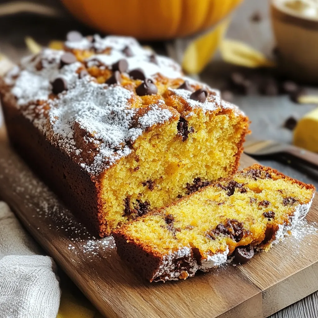 - 1 cup pure pumpkin puree - 1/2 cup granulated sugar - 1/2 cup brown sugar, packed - 1/2 cup vegetable oil - 3 large eggs - 1 1/2 cups all-purpose flour - 1 teaspoon baking soda - 1/2 teaspoon baking powder - 1 teaspoon ground cinnamon - 1/2 teaspoon ground nutmeg - 1/4 teaspoon ground ginger - 1/4 teaspoon ground cloves - 1/2 teaspoon salt - 1/2 cup chopped walnuts or pecans (optional) - 1/2 cup chocolate chips (optional) To make classic pumpkin bread, you need a few key ingredients. First, pure pumpkin puree gives the bread its rich flavor and moist texture. You can use canned puree or make it fresh. Sweetness comes from granulated sugar and brown sugar, which adds depth. Next, vegetable oil helps keep the bread moist. You’ll also use three large eggs, which add structure and richness. All-purpose flour acts as the base, while baking soda and baking powder help the bread rise. Spices make this bread special. Ground cinnamon, nutmeg, ginger, and cloves create that warm, cozy taste. Don’t forget the salt; it balances the sweetness. For extra crunch, consider adding walnuts or pecans. You can also mix in chocolate chips for a sweet twist. These optional additions can make your pumpkin bread even more delightful. {{ingredient_image_1}} First, preheat your oven to 350°F (175°C). This helps your pumpkin bread bake evenly. While the oven heats, grease a 9x5 inch loaf pan. You can also line it with parchment paper. This makes it easy to remove the bread later. In a large bowl, combine 1 cup of pure pumpkin puree, 1/2 cup of granulated sugar, 1/2 cup of brown sugar, and 1/2 cup of vegetable oil. Mix until smooth. Then, add 3 large eggs one at a time. Beat well after each egg. This helps the batter become light and fluffy. In another bowl, whisk together 1 1/2 cups of all-purpose flour, 1 teaspoon of baking soda, and 1/2 teaspoon of baking powder. Add 1 teaspoon of ground cinnamon, 1/2 teaspoon of ground nutmeg, 1/4 teaspoon of ground ginger, 1/4 teaspoon of ground cloves, and 1/2 teaspoon of salt. Mixing these dry ingredients well ensures they blend evenly into the batter. Gradually add the dry mixture to the pumpkin mixture. Stir gently until just combined. Be careful not to overmix, as this can make the bread tough. If you want to add some texture, fold in 1/2 cup of chopped walnuts or pecans, and 1/2 cup of chocolate chips, if you like. Pour the batter into your prepared loaf pan. Smooth the top with a spatula for a nice finish. Bake in the preheated oven for 55-65 minutes. To check if it’s done, insert a toothpick into the center. If it comes out clean, your bread is ready. Once baked, remove the pumpkin bread from the oven. Let it cool in the pan for 10 minutes. Then, transfer it to a wire rack to cool completely. For a lovely presentation, slice the bread and serve it on a wooden board. You can dust it with powdered sugar or drizzle a cream cheese glaze for extra sweetness. Avoiding overmixing When making pumpkin bread, mix gently. Overmixing can make the bread tough. You want a soft, moist bread. Stir until just blended. A few lumps are okay. Ensuring even baking To bake evenly, place your loaf pan in the center of the oven. This allows hot air to circulate around the pan. Also, check the bread near the end of baking. Each oven is different. Use a toothpick to test for doneness. Spice variations and additions Pumpkin bread shines with spices. You can change the flavor by using more or less. Try adding allspice or cardamom for a twist. You can also mix in some vanilla extract. This adds warmth to the flavor profile. Ideal pairings and garnishing ideas Pumpkin bread tastes great on its own, but you can make it even better. Serve warm with butter or cream cheese. You can also sprinkle powdered sugar on top. For a special touch, drizzle a cream cheese glaze. It adds sweetness and looks lovely on a plate. Pro Tips Perfect Pumpkin Puree: Use pure pumpkin puree, not pumpkin pie filling, for the best flavor and consistency in your bread. Don't Overmix: Gently fold the dry ingredients into the wet ingredients to avoid a dense loaf. Overmixing can lead to tough bread. Cool Completely: Allow the bread to cool completely on a wire rack before slicing to ensure clean cuts and prevent it from becoming gummy. Add Spice to Taste: Feel free to adjust the spices according to your preference; adding more cinnamon or nutmeg can enhance the flavor profile. {{image_2}} You can make pumpkin bread healthier with a few smart swaps. Consider using alternative sweeteners. Instead of granulated sugar, try using honey, maple syrup, or stevia. These options can cut down on calories and add unique flavors. For gluten-free options, use almond flour or a gluten-free blend. This keeps the bread soft while making it safe for those with gluten sensitivities. Always check if your chosen flour works as a one-to-one substitute. Want to add a twist? Try making pumpkin spice latte bread. Just mix in a splash of brewed coffee and a little espresso powder. This gives your bread a rich, coffee flavor. You can also add dried fruits or zests. Chopped cranberries or raisins bring sweetness and texture. For a citrusy kick, mix in lemon or orange zest. These fruits make every bite bright and exciting. Pumpkin bread is perfect for the holidays. For Thanksgiving, add a touch of nutmeg and cloves to enhance the warm flavors. You can even top it with a cream cheese frosting for extra sweetness. At Christmas, try mixing in peppermint extract or crushed candy canes. This gives a festive flair that delights everyone. Each season offers a chance to create new, delicious flavors in your pumpkin bread. Store your pumpkin bread at room temperature for the best taste. Wrap it tightly in plastic wrap or foil. This keeps it fresh for a few days. If you live in a warm place, store it in the fridge. The cold can help prevent mold. Just remember, the bread may lose some of its soft texture in the fridge. To freeze pumpkin bread, first cool it completely. Wrap it in plastic wrap, then in aluminum foil. This stops freezer burn. Place it in a freezer bag for extra protection. You can freeze it for up to three months. When you're ready, take it out and thaw it in the fridge overnight. For a quick thaw, leave it at room temperature for a few hours. Pumpkin bread lasts about 3 to 5 days at room temperature. In the fridge, it lasts about a week. Look for signs of spoilage. If you see mold or if it smells sour, it’s time to toss it. A fresh loaf feels soft and moist. If it gets hard or dry, it’s no longer good. Enjoy your pumpkin bread while it's fresh! To keep pumpkin bread moist, use these tips: - Add an extra egg for richness. - Use oil instead of butter for moisture. - Mix in yogurt or sour cream for added softness. - Avoid overmixing the batter to keep the air in. - Bake at the right temperature for the right time. Yes, you can use fresh pumpkin. Here’s how: - Pick a sugar pumpkin for the best flavor. - Cut it in half and scoop out the seeds. - Roast it in the oven until soft, about 45 minutes. - Blend the cooked pumpkin until smooth. - Use this fresh pumpkin in place of the puree. If you want a vegan option, try these substitutes: - 1/4 cup applesauce for each egg. - 1/4 cup mashed banana works well too. - Use 1 tablespoon ground flaxseed mixed with 3 tablespoons water. - Silken tofu blended until smooth can also replace eggs. To check if your bread is ready, use the toothpick test: - Insert a toothpick into the center of the bread. - If it comes out clean or with a few crumbs, it’s done. - If it has wet batter on it, bake for a few more minutes. In this article, we explored the key ingredients and steps for making pumpkin bread. We covered everything from prepping your oven to mixing wet and dry ingredients. I shared tips to enhance texture and flavor, plus variations for every season. With the right storage practices, your bread will stay fresh longer. Overall, making pumpkin bread is fun and rewarding. Use this guide to create your own tasty loaf, and enjoy it with friends and family. You now have the tools for delicious success!