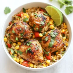 - 1 lb boneless, skinless chicken thighs, diced - 1 cup brown rice, rinsed - 2 cups chicken broth - 1 cup salsa verde - 1 cup corn kernels (fresh or frozen) - 1 red bell pepper, diced - 1 small onion, chopped - 2 cloves garlic, minced These main ingredients create a hearty base for your dish. The chicken thighs add rich flavor and tenderness. Rinsing the brown rice helps remove excess starch, leading to a better texture. Salsa verde brings a zesty kick that ties everything together. - 1 teaspoon cumin - 1 teaspoon chili powder - ½ teaspoon salt - ½ teaspoon pepper - 2 tablespoons olive oil These seasonings add depth to the dish. Cumin gives a warm, earthy tone, while chili powder adds a nice heat. The olive oil not only helps cook the chicken but also enhances the flavors of the other ingredients. - Fresh cilantro, chopped - 1 lime, cut into wedges Garnishing with cilantro adds a fresh, bright note. Lime wedges provide a zesty pop when squeezed over the dish. These garnishes enhance the flavor and make your meal look beautiful. Enjoy your cooking! {{ingredient_image_1}} Start by heating 2 tablespoons of olive oil in a large skillet over medium heat. Dice 1 pound of boneless, skinless chicken thighs into small pieces. This cut is juicy and perfect for our dish. Season the chicken with ½ teaspoon of salt, ½ teaspoon of pepper, 1 teaspoon of cumin, and 1 teaspoon of chili powder. Add the chicken to the hot skillet. Sauté for about 5 to 7 minutes, cooking until the chicken is browned and cooked through. Next, add 1 small chopped onion, 1 diced red bell pepper, and 2 minced garlic cloves to the skillet. Cook these for about 3 to 4 minutes until the veggies soften and smell great. You want to mix all the flavors together. After that, pour in 1 cup of rinsed brown rice. Stir well so the rice gets coated with the chicken and veggies. This step adds a nice texture to the dish. Now, pour in 2 cups of chicken broth and 1 cup of salsa verde. Stir everything well. Bring the mix to a boil. Once it boils, reduce the heat to low and cover the skillet. Let it simmer for about 30 minutes or until the rice is tender and absorbs most of the liquid. After 30 minutes, add 1 cup of corn kernels, stirring gently to combine. Cover and let it cook for another 5 minutes. Finally, remove from heat and let it sit for a couple of minutes. Fluff the rice with a fork, and garnish with fresh chopped cilantro. Serve with lime wedges for a zesty touch. Enjoy your hearty meal! To get tender chicken, use boneless, skinless thighs. They stay juicy and cook fast. When you season the chicken, use salt, pepper, cumin, and chili powder. Cook on medium heat. Sauté the chicken for about 5 to 7 minutes. Make sure it's browned and cooked through. This helps lock in moisture. For the best rice, rinse brown rice before using it. Rinsing removes extra starch. This helps the rice cook evenly. When adding the rice to the skillet, stir it well with the chicken and veggies. Pour in chicken broth and salsa verde. Bring it to a boil, then lower the heat. Cover the skillet, and let it simmer for about 30 minutes. This lets the rice absorb all the flavors. You can enhance the dish by adding more spices. Try adding garlic powder or onion powder for extra taste. A dash of smoked paprika adds a nice smoky flavor. If you like heat, add some cayenne pepper or red pepper flakes. Always taste as you go. Adjust spices to match your taste. Pro Tips Use Fresh Ingredients: Fresh chicken and vegetables enhance the flavor of your dish significantly. Whenever possible, opt for fresh produce for the best taste. Adjust Spice Levels: If you prefer a spicier dish, consider adding diced jalapeños or a pinch of cayenne pepper to the skillet along with the spices. Let It Rest: After cooking, let the skillet sit covered for a few minutes before serving. This allows the flavors to meld and the rice to finish cooking in the residual heat. Experiment with Toppings: Top your dish with avocado slices, crumbled queso fresco, or a dollop of sour cream for added richness and flavor. {{image_2}} You can switch proteins in this dish. Tofu is a great option for a plant-based meal. Use firm tofu, and press it to remove excess water. Cut it into cubes and sauté it just like the chicken. For beef lovers, try diced flank steak. Cook it until it’s brown, and follow the same steps for the chicken. Both options work well with the flavors of the salsa verde. To make this dish vegetarian or vegan, leave out the chicken and use vegetable broth. Replace the meat with beans, like black beans or chickpeas. They add protein and texture. You can also add extra spices for flavor depth. This way, you keep the dish hearty and satisfying without meat. Boost the nutrition in your Salsa Verde Chicken Rice Skillet by adding more veggies. Try adding spinach or kale for some greens. You can also toss in zucchini or carrots for added color and taste. Just chop them up and add them with the other veggies. Cooking them makes them soft and yummy. Extra veggies not only add nutrients but also make the dish more vibrant and appealing. You can store leftovers in an airtight container. Make sure to cool the dish first. It stays fresh for up to three days. Label the container with the date. This helps you keep track of freshness. To freeze, let the dish cool completely. Then, use a freezer-safe container. It is best to portion the meal for easy reheating. The Salsa Verde Chicken Rice Skillet can last up to three months in the freezer. To reheat, you can use the microwave or stovetop. If using a microwave, heat in short bursts. Stir in between to avoid hot spots. If on the stovetop, add a splash of broth to keep it moist. Cook over low heat until warm. Enjoy your meal! Yes, you can use white rice instead of brown rice. White rice cooks faster than brown rice. If you choose white rice, reduce the cooking time. You may need about 20 minutes instead of 30. Ensure the rice is tender and absorbs the liquid. Salsa verde is usually mild to medium spicy. It depends on the green tomatillos and peppers used. If you want a spicier dish, choose a hotter salsa verde. You can also add fresh jalapeños or chili powder for heat. Salsa Verde Chicken Rice Skillet is a complete meal. You can serve it with a side salad or tortilla chips. Fresh lime wedges add a great tangy flavor. For an extra touch, top it with avocado slices or sour cream. This blog post gave you a complete guide to making Salsa Verde Chicken Rice Skillet. We covered key ingredients, cooking steps, and tips for tasty results. Remember, you can swap proteins, adjust spice levels, and add veggies to suit your taste. Using these methods will help you enjoy a great meal. By storing leftovers correctly, you make future meals easy. I hope you try this dish and have fun in the kitchen!