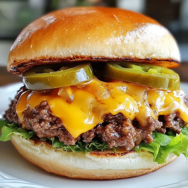 - 1 lb ground beef - 1 medium onion, finely chopped - 2 cloves garlic, minced - 1 cup shredded cheddar cheese - 1 cup shredded mozzarella cheese - 1 tablespoon Worcestershire sauce - 1 teaspoon smoked paprika - Salt and pepper to taste - 4 burger buns - 1 tablespoon olive oil The main ingredients create the heart of the dish. The ground beef provides protein and flavor. Onion and garlic add depth and sweetness. The blend of cheddar and mozzarella gives that gooey, melty goodness we crave. Worcestershire sauce and smoked paprika enhance the meat's taste with a savory kick. - Sliced jalapeños - Lettuce - Sliced tomatoes You can make this dish your own with toppings. Sliced jalapeños add heat and crunch. Fresh lettuce brings a nice texture. Sliced tomatoes add freshness and flavor. These toppings can change the melt to match your mood. - Large skillet - Spatula - Lid for the skillet - Toaster or griddle for buns You need a large skillet for cooking the beef. A spatula helps break up the meat while it cooks. A lid keeps the heat in when melting the cheese. A toaster or griddle is handy for toasting the buns. Having the right tools makes cooking easy and fun. {{ingredient_image_1}} First, I heat olive oil in a large skillet over medium heat. Then, I add the chopped onion and minced garlic. I cook them until they turn soft and clear, which takes about 3 to 4 minutes. Next, I add the ground beef to the skillet. I break it apart with a spatula and cook until it turns brown. This usually takes about 5 to 7 minutes. After the beef browns, I drain any fat from the skillet to keep the dish light. Once the beef is cooked, I stir in Worcestershire sauce, smoked paprika, salt, and pepper. These ingredients add great flavor. I mix everything well and let it cook for another 1 to 2 minutes. This step helps all the flavors blend together nicely. Next, I reduce the heat to low. I sprinkle both cheddar and mozzarella cheese evenly over the beef mixture. This is where the magic happens! I cover the skillet with a lid and let it cook for about 2 to 3 minutes. The cheese melts and becomes gooey. It’s a sight to see! While the cheese melts, I toast the burger buns in a separate skillet or griddle. I like them lightly toasted for a bit of crunch. After toasting, I spoon generous portions of the cheesy ground beef mixture onto the bottom half of each bun. To finish, I add any toppings I like, such as sliced jalapeños, lettuce, and tomato. I then place the top bun over the filling to complete the melt. Lastly, I slice the melts in half for easier handling. This makes it fun to eat! I serve them hot, right away. They taste best when the cheese is still gooey and delicious. To make the perfect cheesy ground beef melt, you must brown the beef well. Start by heating olive oil in your skillet. Add finely chopped onion and minced garlic. Cook until they are soft, about three to four minutes. When adding the ground beef, break it up with a spatula. Cook until it is brown, which takes about five to seven minutes. Make sure to drain any fat to keep the dish light and tasty. For melting cheese, lower the heat before adding it. Sprinkle the shredded cheddar and mozzarella evenly over the beef. Cover the skillet with a lid. This creates steam, helping the cheese melt perfectly in about two to three minutes. You can serve cheesy ground beef melts with crispy fries or a fresh salad. They also pair well with tasty dips, such as ranch or salsa. For special occasions, present the melts on a nice platter. Use a colorful garnish, like fresh herbs, to make the dish pop. You can even slice the melts in half for easier eating and a beautiful display. If you want to change the cheese, try using pepper jack for a spicy kick. You can also mix in some gouda or fontina for a rich flavor. For toppings, replace jalapeños with pickles or avocado for a twist. Adjust the recipe to fit dietary needs, like using ground turkey instead of beef for a leaner option. If you're watching carbs, try low-carb buns or lettuce wraps. Pro Tips Use Fresh Ingredients: Always opt for fresh ground beef and vegetables to enhance the flavor and texture of your melts. Customize Your Cheese: Experiment with different cheese blends like pepper jack or gouda for a unique twist on the classic melt. Don't Rush the Cheese: Allow the cheese to melt thoroughly for that perfect gooey texture – patience pays off! Toast Your Buns: Lightly toasting the burger buns adds a delightful crunch and helps prevent them from getting soggy. {{image_2}} You can change the cheese to fit your taste. Using pepper jack cheese gives a nice kick. This spicy cheese adds flavor and warmth to each bite. You can also mix different cheeses. Try gouda or provolone for a creamy twist. Blending cheeses can create a unique melt that excites your taste buds. If you want a lighter option, use leaner meats like turkey or chicken. These choices reduce fat but still keep the meal tasty. Whole grain or low-carb buns are great swaps too. They add fiber and help with health goals while still being filling. To boost flavor, add spices like cayenne for heat or Italian seasoning for herbs. These small tweaks can change the dish completely. You can also add veggies like bell peppers or mushrooms. Sautéing them with the onion and garlic brings more taste and nutrition to your melt. To keep your cheesy ground beef melts fresh, place them in an airtight container. Make sure they cool completely before sealing. You can safely store them in the fridge for up to three days. If you want to keep them longer, freezing is a great option. You can freeze cheesy ground beef melts both before and after cooking. If you freeze uncooked melts, wrap them tightly in plastic wrap, then place them in a freezer bag. They can last for up to three months in the freezer. To freeze cooked melts, let them cool first. Then, wrap them well and store them in a freezer-safe container. For the best results when reheating, thaw the melts in the fridge overnight. This step makes sure they heat evenly. When it's time to enjoy your melts again, use one of these methods. The oven is great for reheating. Preheat it to 350°F (175°C) and place the melts on a baking sheet. Heat for 10-15 minutes, or until warm. This method keeps the cheese melty and delicious. You can also use a microwave. Place the melt on a microwave-safe plate. Heat in short bursts, about 30 seconds each, until heated through. Just be careful, as the cheese can become rubbery if overcooked. Enjoy your cheesy ground beef melts! You can pair Cheesy Ground Beef Melts with simple sides. Here are some ideas: - Crispy fries - Fresh salad - Steamed veggies - Coleslaw For drinks, try: - Iced tea - Lemonade - Soft drinks These sides balance the richness of the melts. They also make the meal fun for the whole family. Kids love fries, and adults enjoy a fresh salad. Yes, you can prep ahead! Here are some tips: - Cook the beef mixture and cool it down. - Store it in the fridge for up to three days. - Assemble the melts just before baking. For storage, use airtight containers. This keeps the beef fresh and tasty. To reheat, use a skillet over medium heat. Add a splash of water to keep the cheese moist. If you like heat, here are some ideas: - Add sliced jalapeños to the beef. - Mix in cayenne pepper for a kick. - Top with spicy salsa. Start with a little spice and taste. You can always add more! You can swap ground beef for other meats. Here are some options: - Ground turkey: Leaner and mild. - Ground chicken: Slightly sweet flavor. - Ground pork: Rich and savory. Each meat brings a new taste. Feel free to try different meats to find your favorite! You now have all you need to make tasty Cheesy Ground Beef Melts. Remember the key steps: cook the beef, blend the flavors, and melt the cheese. Don’t forget the toppings for extra flavor. You can make this dish unique with different meats, cheeses, or spices. When it comes to leftovers, store them well and reheat for the best texture. Enjoy these melts for lunch, dinner, or parties. They'll please everyone at your table. Happy cooking!