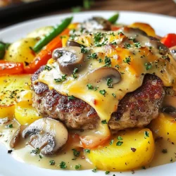 - 1 lb ground beef - 1/2 cup breadcrumbs - 1/4 cup finely chopped onion - 1/4 cup chopped green bell pepper - 1 egg - 1 tsp garlic powder - 1 tsp Worcestershire sauce - Salt and pepper to taste - 1 can (10.5 oz) cream of mushroom soup - 1 cup beef broth - 1 cup frozen mixed vegetables (carrots, peas, corn) - 4 medium potatoes, thinly sliced - 1 cup shredded cheddar cheese Gathering the right ingredients is key to making Amish Hamburger Steak Bake. Start with one pound of ground beef. This meat gives the dish a rich flavor. Next, grab half a cup of breadcrumbs. They help bind the beef mixture. You also need a quarter cup of finely chopped onion and a quarter cup of chopped green bell pepper. These add taste and texture. You’ll need one egg to hold everything together and one teaspoon of garlic powder for some extra zing. Don’t forget one teaspoon of Worcestershire sauce, along with salt and pepper to taste. For the sauce, use one can of cream of mushroom soup and one cup of beef broth. These ingredients create a creamy base. Add one cup of frozen mixed vegetables. A mix of carrots, peas, and corn works well. Finally, you will need four medium potatoes, thinly sliced. They will bake nicely on top. Finish with one cup of shredded cheddar cheese for a delicious topping. With these ingredients, you set the stage for a comforting meal that warms the heart and the belly. {{ingredient_image_1}} 1. Preheating the oven First, preheat your oven to 350°F (175°C). This step ensures even cooking. 2. Combining the beef mixture In a large bowl, mix 1 pound of ground beef with 1/2 cup of breadcrumbs. Add 1/4 cup of finely chopped onion and 1/4 cup of chopped green bell pepper. Crack in 1 egg and season with 1 teaspoon of garlic powder and 1 teaspoon of Worcestershire sauce. Sprinkle in salt and pepper to taste. Mix it well until all ingredients blend together. 3. Shaping the patties Now, shape the beef mixture into 4 patties. Make them even and flat for better cooking. Set these aside for later. 1. Browning the patties Heat a large skillet over medium heat. Add the patties and brown them for about 3-4 minutes on each side. This step adds great flavor. Once browned, transfer the patties to a 9x13 inch baking dish. 2. Preparing the soup mixture In the same skillet, pour in 1 can (10.5 oz) of cream of mushroom soup and 1 cup of beef broth. Stir it well and bring it to a simmer. This mixture will keep the bake moist and tasty. 3. Layering the bake Pour the soup mixture evenly over the patties in the baking dish. Next, sprinkle 1 cup of frozen mixed vegetables on top. Finally, arrange 4 medium potatoes, thinly sliced, over the mixture. Overlap the slices slightly for even coverage. Sprinkle 1 cup of shredded cheddar cheese on top of the potatoes. 1. Covering and baking Cover the baking dish with aluminum foil. Place it in the preheated oven and bake for 45 minutes. This step helps the flavors meld together. 2. Final touches and serving After 45 minutes, remove the foil. Bake for another 15-20 minutes, or until the potatoes are tender and the cheese is bubbly and lightly golden. Let it cool for a few minutes before serving. Enjoy this comforting meal with family or friends! To make your Amish Hamburger Steak Bake even better, follow these tips: - Cooking Tips for Better Flavor: Start by browning the patties well. This step adds a nice crust and deep flavor. Use a mix of butter and oil in the skillet for added richness. - Alternative Ingredients to Enhance Taste: You can swap ground beef for ground turkey or chicken for a leaner option. Add spices like paprika or smoked paprika for extra flavor. Fresh herbs like thyme or parsley can brighten the dish. Garnishing and serving can make your meal feel special: - Garnishing Ideas: After baking, sprinkle fresh parsley on top for color and taste. It makes the dish look fresh and inviting. You can also add sliced green onions for a bit of crunch. - Serving Suggestions for a Complete Meal: Serve the bake hot from the oven with crusty bread. A side salad with mixed greens and a light dressing pairs well. This adds freshness to the hearty bake and makes for a complete meal. Pro Tips Use Lean Meat: Opt for lean ground beef to reduce excess grease in the dish while still keeping it juicy and flavorful. Customize Vegetables: Feel free to swap out the frozen mixed vegetables for your favorites, such as green beans or broccoli, to suit your taste. Cheese Variations: Experiment with different types of cheese, like mozzarella or pepper jack, for a unique flavor twist. Make Ahead: Prepare the dish a day in advance and refrigerate it. Just bake it when you're ready to serve for a quick and easy meal. {{image_2}} You can swap ground beef for ground turkey or chicken. This change makes the dish lighter but just as tasty. Use the same amount of meat for best results. You can also add flavor by using herbs and spices. For a vegan version, replace the meat with lentils or mushrooms. Use breadcrumbs made from whole grains. Substitute the cream of mushroom soup with a vegan cream sauce or coconut milk. This keeps the texture creamy while being plant-based. Amish cooking has many hearty bakes. You might find variations that include other meats or veggies. Some people like to add corn or green beans for extra flavor and color. Feel free to make it your own! Add spices, herbs, or even a different cheese. You could use Swiss cheese instead of cheddar for a unique twist. To keep your Amish Hamburger Steak Bake fresh, use airtight containers. This helps prevent moisture loss. If you put it in the fridge, it will last for about three to four days. You can also freeze it for longer storage. In the freezer, it stays good for up to three months. When you reheat leftovers, use the oven if you can. Set it to 350°F (175°C) and cover the dish with foil. This keeps the bake moist. Heat for about 20 to 25 minutes. If you prefer the microwave, use a microwave-safe dish. Heat it in short bursts, stirring in between, to keep flavor and texture. You can serve this dish with a few simple sides. Fresh crusty bread adds a nice touch. A side salad brings some crunch. You might also enjoy steamed green beans or corn. These sides pair well with the rich flavors of the bake. Yes, you can prepare Amish Hamburger Steak Bake ahead of time. Simply follow the steps and assemble the dish. Cover it well and refrigerate. When you’re ready to eat, bake it straight from the fridge. Just add a little extra time to the cooking. You can make this dish healthier with a few swaps. Use lean ground turkey instead of beef. Swap the cream of mushroom soup for a low-fat option. You can also add more veggies. Try adding spinach, zucchini, or even mushrooms for added nutrition. To make Amish Hamburger Steak Bake, you'll need a few simple items. Here is what you should gather: - 1 lb ground beef - 1/2 cup breadcrumbs - 1/4 cup finely chopped onion - 1/4 cup chopped green bell pepper - 1 egg - 1 tsp garlic powder - 1 tsp Worcestershire sauce - Salt and pepper to taste - 1 can (10.5 oz) cream of mushroom soup - 1 cup beef broth - 1 cup frozen mixed vegetables (carrots, peas, corn) - 4 medium potatoes, thinly sliced - 1 cup shredded cheddar cheese These ingredients come together to create a hearty meal that warms the soul. You can find most of them at your local grocery store. If you want to add a personal touch, feel free to swap in your favorite veggies or herbs. This dish is all about comfort and ease. The ground beef and veggies blend well with the creamy mushroom soup. The layers of potatoes and cheese add a delightful crunch and richness. It’s a meal that is sure to please everyone at the table. We covered the essentials for making a tasty Amish Hamburger Steak Bake. You learned about key ingredients, step-by-step cooking, and tips for perfecting your dish. Remember, you can swap ingredients and adjust for your taste. Store leftovers properly to enjoy them later. This meal warms hearts and is easy to share with loved ones. Now, gather your ingredients and start cooking. You'll impress everyone with this hearty dish!