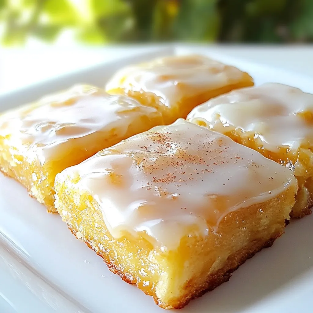 - 2 cups all-purpose flour - 1 cup granulated sugar - 1 tablespoon baking powder - 1/2 teaspoon salt - 1/2 teaspoon ground cinnamon - 1/4 teaspoon ground nutmeg - 2 large eggs - 1/2 cup whole milk - 1/4 cup unsalted butter, melted - 1/2 cup pure maple syrup - 1 teaspoon vanilla extract - 1 cup powdered sugar (for glaze) - 2-3 tablespoons milk (for glaze) - Extra maple syrup for drizzling (optional) To make the perfect maple donut bars, you need simple ingredients. Start with flour, sugar, and baking powder. These make the base of your dough. The salt adds balance, while cinnamon and nutmeg bring warmth. Eggs add structure and help the bars rise. Whole milk and melted butter keep the bars moist. Maple syrup is the star here. It gives the bars their sweet flavor. Don’t forget the vanilla extract. It enhances the taste of the maple. For the glaze, you’ll use powdered sugar mixed with milk. This creates a smooth, sweet topping. If you want more maple flavor, drizzle extra syrup on top. Each bite will be a delight! {{ingredient_image_1}} 1. Preheat your oven to 350°F (175°C). Grease a 9x13 inch baking dish with butter or non-stick spray, then set it aside. 2. In a large mixing bowl, combine: - 2 cups all-purpose flour - 1 cup granulated sugar - 1 tablespoon baking powder - 1/2 teaspoon salt - 1/2 teaspoon ground cinnamon - 1/4 teaspoon ground nutmeg Whisk these dry ingredients until well mixed. 3. In another bowl, mix: - 2 large eggs - 1/2 cup whole milk - 1/4 cup unsalted butter, melted - 1/2 cup pure maple syrup - 1 teaspoon vanilla extract Beat the eggs first, then whisk in the other wet ingredients until smooth. 4. Now, pour the wet ingredients into the dry ingredients. Mix gently until just combined. Avoid over-mixing for fluffy bars. 5. Transfer the batter to your prepared baking dish. Smooth the top with a spatula. 6. Bake for 20-25 minutes. Check for doneness by inserting a toothpick in the center. It should come out clean. Let the bars cool completely in the pan. 7. For the glaze, whisk together in a small bowl: - 1 cup powdered sugar - 2-3 tablespoons milk Adjust the milk for your desired glaze thickness. 8. Once the donut bars are cool, cut them into rectangular bars. You can dip the tops in the glaze or drizzle it over the bars with a spoon. 9. For a sweet touch, drizzle some extra maple syrup on top before serving. To get the best texture in your maple donut bars, avoid over-mixing the batter. Mix until the ingredients just come together. If you mix too much, the bars can turn out dense. Also, ensure you use an accurate oven temperature. An oven that is too hot can burn the edges, while a cooler oven can leave the center raw. An oven thermometer can help you check the exact heat. The glaze on your donut bars needs to be just right. To adjust the thickness, add more milk for a thinner glaze or more powdered sugar for a thicker glaze. This helps you achieve the perfect coating. For easy application, dip the tops of the bars in the glaze. Alternatively, you can drizzle it over the bars with a spoon for a nice look. For a fun twist, think about adding nuts or chocolate chips to the batter. These extras can enhance the taste and give a nice crunch. You can also use flavored extracts like almond or maple to switch things up. A little bit of creativity can take your donut bars to a whole new level! Pro Tips Use Room Temperature Ingredients: For the best texture, make sure your eggs and milk are at room temperature before mixing them into the batter. Don’t Overmix: Mix the batter until just combined; overmixing can lead to dense donut bars instead of light and fluffy ones. Check for Doneness: Always check the bars a few minutes before the minimum baking time to prevent overbaking; a toothpick should come out clean when they’re done. Customize Your Glaze: Feel free to add a splash of vanilla extract or a pinch of cinnamon to your glaze for extra flavor. {{image_2}} To make vegan maple donut bars, swap the eggs and dairy. You can use flax eggs instead of regular eggs. Mix one tablespoon of ground flaxseed with three tablespoons of water. Let it sit for five minutes to thicken. For the milk, use almond milk or oat milk. Replace the butter with coconut oil or vegan butter. This keeps the bars moist and rich. For gluten-free maple donut bars, use gluten-free flour instead of all-purpose flour. Almond flour or a gluten-free blend works well. You may also need to adjust the leavening agents. Use one teaspoon of baking powder and add a bit of baking soda. This helps the bars rise properly and stay fluffy. You can also try chocolate maple bars. Just add half a cup of cocoa powder to the dry mix. This gives a rich chocolate taste that pairs well with maple. For pumpkin spice maple bars, add one cup of pumpkin puree and a teaspoon of pumpkin spice. The warm flavors make these bars perfect for fall. To keep your maple donut bars fresh, store them in an airtight container. This will help prevent them from drying out. You can keep them at room temperature for up to three days. If you want them to last longer, place them in the fridge. They will stay fresh for about a week in the cold. To freeze your maple donut bars, first let them cool completely. Wrap each bar tightly in plastic wrap. After that, place them in a freezer-safe bag. They can be frozen for up to three months. When you want to enjoy them, take them out and let them thaw in the fridge overnight. This helps keep their soft texture. For the best taste, reheat your maple donut bars in the oven. Preheat the oven to 350°F (175°C). Place the bars on a baking sheet and warm them for about 5-10 minutes. This will keep them from getting soggy. You can also use a microwave. Heat them for 10-15 seconds, but be careful not to overdo it. Enjoy them warm for a great treat! To keep your maple donut bars fresh, store them in an airtight container. For short-term storage, they can sit at room temperature for up to two days. If you want to save them longer, place them in the fridge for up to a week. For long-term storage, freeze them. Wrap each bar in plastic wrap, then place them in a freezer bag. They can last up to three months in the freezer. Thaw them in the fridge before enjoying. Yes, you can use either light or dark maple syrup. Light maple syrup has a milder flavor, while dark syrup is richer and more robust. If you want a subtle sweetness, choose light syrup. For a deeper maple taste, go for the dark syrup. Both can make your bars taste great, so pick what you like best! To make your donut bars healthier, try these simple tips: - Reduce the sugar: Cut down on granulated sugar by 1/4 cup. - Substitute applesauce: Use unsweetened applesauce instead of half the butter to lower fat. - Use whole wheat flour: Swap half of the all-purpose flour for whole wheat flour for more fiber. These changes can help make your bars a bit lighter while keeping them delicious! This article covered how to make delicious maple donut bars. You learned about the key ingredients, steps to bake, and tips for perfecting their texture. I shared ideas for variations and storage methods to keep your bars fresh. Remember, mixing flavors and adjusting your ingredients can make each batch unique. Enjoy experimenting with this fun recipe, and make these bars your own! They are sure to impress friends and family alike.