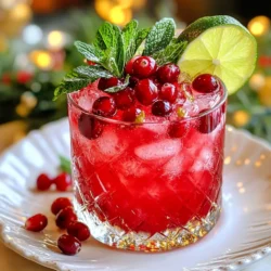 To make the Christmas Mistletoe Mocktail, gather these ingredients: - 1 cup cranberry juice - 1 cup sparkling water - 1 tablespoon fresh lime juice - 1 tablespoon honey or maple syrup (optional, for sweetness) - Fresh mint leaves (for garnish) - Pomegranate seeds (for garnish) - Lime slices (for garnish) These ingredients create a bright, festive drink. The cranberry juice gives a bold flavor and a rich color. The sparkling water adds a fun fizz. Fresh lime juice brings a zesty kick that balances the sweetness. Honey or maple syrup can enhance the flavor if you like it sweeter. Garnishes make a big difference. Fresh mint leaves add a refreshing scent. Pomegranate seeds offer a pop of color and crunch. Lime slices look pretty on the rim of the glass. This simple list helps you create a vibrant mocktail. Grab your ingredients, and let’s get ready to mix! {{ingredient_image_1}} To start, grab a large pitcher. Pour in 1 cup of cranberry juice. Add 1 cup of sparkling water for a fizzy touch. Next, squeeze in 1 tablespoon of fresh lime juice. If you like it sweet, drizzle in 1 tablespoon of honey or maple syrup. Stir well to mix all the flavors together. Taste it! If you want it sweeter, add more honey or syrup until it’s just right. Now, it's time to serve! Fill each glass with ice cubes. Once the glasses are ready, pour the mocktail mixture over the ice. This keeps your drink cold and refreshing. Make sure each glass gets an even amount of the mix so everyone enjoys the same great taste. To make your drink look festive, add garnishes. Place fresh mint leaves on top for a pop of green. Sprinkle a few pomegranate seeds in each glass for a burst of color. Finally, add a lime slice on the rim of each glass. This makes your drink not just tasty, but also pretty and fun for the holidays! If you want a sweeter drink, add more honey or maple syrup. Start with one tablespoon. Then, taste the mix. If you need it sweeter, add more. You control the flavor. Just remember, less is often more. The tartness of cranberry juice needs balance. Want a cold drink? Chill your ingredients first. Place cranberry juice and sparkling water in the fridge. Use ice cubes in your glass. For an even colder drink, freeze some cranberry juice in ice trays. These add flavor as they melt. Make your mocktail look festive! Use clear glasses to show the pretty colors. Add fresh mint leaves on top. Scatter pomegranate seeds for a splash of red. A slice of lime on the rim adds a nice touch. These small details make your drink shine at any holiday party. Pro Tips Chill Your Ingredients: For a refreshing mocktail, ensure your cranberry juice and sparkling water are chilled in advance. This will keep your drink cool without needing too much ice, which can dilute the flavor. Use Fresh Ingredients: Using fresh lime juice and mint leaves enhances the flavor profile of your mocktail. Avoid bottled lime juice for the best taste! Experiment with Flavors: Feel free to add other fruit juices like orange or pineapple for a twist. You can also swap honey for agave syrup if you prefer a vegan option. Garnish Creatively: For a more festive look, consider adding additional garnishes like edible flowers or citrus twists to elevate your mocktail presentation. {{image_2}} You can change up the flavor by using different fruit juices. Try using orange juice for a sunny twist. Pineapple juice adds a sweet and tropical vibe. If you want a berry burst, mix in blueberry or raspberry juice. Each juice will give a unique taste while keeping it festive. Herbs and spices can enhance your mocktail. Fresh basil or rosemary gives a nice aroma. For a warm touch, add a pinch of cinnamon or nutmeg. These flavors can make your drink even more special. Feel free to experiment with your favorite herbs. To serve a crowd, turn your mocktail into a punch. Simply double or triple the ingredients. Mix them in a large bowl or pitcher. Add extra garnishes, like sliced fruits or a sprig of mint. This way, everyone can enjoy a festive drink at once! To keep your Christmas Mistletoe Mocktail fresh, pour any leftovers into a sealed jar. Store it in the fridge. It will last for about two days. Make sure to stir it again before serving. Adding ice may water it down, so serve it without ice if you plan to save it. You can prepare the base mix ahead of time. Combine cranberry juice, sparkling water, and lime juice in a pitcher. Leave out the honey and garnishes. Store it in the fridge. When you’re ready to serve, add the sweetener and ice. This method keeps the drink fresh and bubbly for your guests. Freezing this mocktail is not the best choice. The icy texture may change when thawed. If you want to freeze it, pour the mix into ice cube trays. When ready to use, blend the cubes for a slushy drink. It’s a fun twist, but serve it right away for the best taste! Yes, you can make the mocktail mix ahead of time. Just prepare the mix with cranberry juice, sparkling water, and lime juice. Store it in the fridge for up to a day. When you are ready to serve, pour it over ice and add the garnishes. This saves time and makes serving easy. If you want a different flavor, try using pomegranate juice. It has a similar tartness. You could also use apple juice for a sweeter taste. Just keep in mind that this will change the mocktail's color and flavor profile. Experiment and find what you like best! Yes, this mocktail is great for kids! It has no alcohol and uses fresh ingredients. The mix of juices and garnishes makes it fun and festive. Kids will love the bright colors and sweet taste. Plus, they can help with the garnishing part, making it a fun family activity. This recipe covers all you need for a refreshing mocktail. It starts with simple ingredients like cranberry juice and fresh lime. You learned how to mix, pour, and garnish. Remember, adjust sweetness to your taste and experiment with flavors. Storing leftovers correctly keeps your drink tasty. Feel free to try new fruit juices and herbs. Enjoy your mocktail creation, and share it with friends and family!