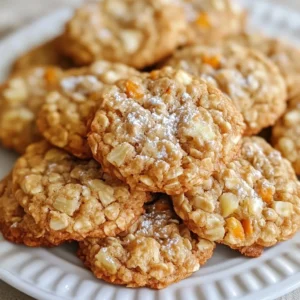 To make these delightful cookies, you need a few key ingredients. Here’s what you’ll need: - 1 cup rolled oats - 1 cup whole wheat flour - 1/2 teaspoon baking soda - 1/2 teaspoon baking powder - 1 teaspoon ground cinnamon - 1/4 teaspoon nutmeg - 1/4 teaspoon salt - 1/2 cup brown sugar - 1/4 cup granulated sugar - 1/2 cup coconut oil, melted (or unsalted butter) - 1 large egg - 1 teaspoon vanilla extract - 1 cup grated carrots (fresh) - 1/2 cup crushed pineapple, drained These ingredients come together to create a chewy cookie with a great flavor. Adding some optional ingredients can elevate your cookies even more. Consider these: - 1/2 cup walnuts or pecans, chopped - 1/4 cup raisins or currants Nuts and dried fruits add texture and sweetness. You might want to make some swaps based on what you have. Here are a few ideas: - Flour: Use all-purpose flour if you don’t have whole wheat. - Sweeteners: Maple syrup or honey can replace the sugar, but adjust the liquid. - Fats: Use butter instead of coconut oil for a richer taste. These substitutions can help you customize the recipe to fit your pantry. Enjoy your baking! {{ingredient_image_1}} First, set your oven to 350°F (175°C). This heat will make your cookies soft and chewy. As the oven warms up, line two baking sheets with parchment paper. This will keep cookies from sticking and make cleanup easy. In a large bowl, combine the rolled oats, whole wheat flour, baking soda, and baking powder. Add the ground cinnamon, nutmeg, and salt. Whisk them together until mixed well. This step ensures your cookies have the right texture and flavor. In another bowl, beat the melted coconut oil, brown sugar, and granulated sugar. Mix until it looks creamy. Then, add the large egg and vanilla extract. Stir well. Next, fold in the grated carrots and drained crushed pineapple. This mixture gives your cookies moisture and sweetness. Now, slowly add the dry mixture to the wet one. Stir gently until just combined. If you want, fold in chopped walnuts or pecans and raisins or currants. Using a spoon or cookie scoop, drop heaping tablespoons of dough onto the baking sheets. Leave space between each cookie, as they will spread while baking. Bake the cookies in your preheated oven for 12 to 15 minutes. Watch for the edges to turn golden and the centers to look set. Once done, take them out and let them cool on the baking sheets for 5 minutes. Then, transfer the cookies to wire racks to cool completely. This cooling time helps them firm up and makes them easier to eat. To get the best texture in your cookies, use rolled oats. They add a chewy bite. Whole wheat flour gives a nice, hearty feel. Make sure to measure your ingredients correctly. Too much flour can make cookies dry. Also, avoid overmixing the dough; this keeps them soft. Bake until the edges are golden but the centers are still soft. Letting them cool on the baking sheet helps them firm up without getting hard. Here are some tools I find useful for baking these cookies: - Mixing bowls: Use two separate bowls for dry and wet ingredients. - Whisk: A good whisk helps mix the dry ingredients well. - Cookie scoop: This tool makes it easy to portion the dough evenly. - Baking sheets: Choose sheets that are flat and sturdy. - Parchment paper: It prevents sticking and makes cleanup easy. - Cooling rack: This helps cookies cool evenly. Having these tools will make your baking process smooth and fun. To store your leftover cookies, place them in an airtight container. They stay fresh for about a week at room temperature. If you want them to last longer, put them in the fridge. Just remember to bring them back to room temp before eating. You can also freeze cookies for up to three months. Just make sure to wrap them well in plastic wrap. Thaw them at room temperature, and you’ll enjoy them just like fresh! Pro Tips Use Fresh Carrots: For the best flavor and texture, always use fresh, grated carrots instead of pre-packaged ones. Drain Pineapple Well: Ensure the crushed pineapple is well-drained to prevent the cookies from becoming too wet and soggy. Experiment with Spices: Feel free to add other spices like ginger or allspice to enhance the flavor profile of the cookies. Store Properly: Keep cookies in an airtight container at room temperature for up to a week, or freeze for longer storage. {{image_2}} You can easily tweak this recipe to fit your needs. To make it nut-free, skip the walnuts or pecans. You can replace them with seeds, like sunflower seeds or pumpkin seeds. For a gluten-free version, use gluten-free rolled oats and flour. This way, you keep the great taste while making it safe for everyone. Want to boost the flavor? Add more spices! Try a bit of ginger or allspice for a warm kick. You can also add a splash of almond or orange extract. These small changes make the cookies even tastier and more unique. For a fun twist, add chocolate chips or dried fruits. Dark chocolate chips pair well with the carrot flavor. You can also mix in dried cranberries or apricots for a burst of sweetness. Adding these extras makes each bite exciting and delicious. Each cookie has about 120 calories. You get around 4 grams of protein and 6 grams of fat. It also has about 16 grams of carbs. The fiber content is around 1.5 grams. This makes them a decent snack option. - Carrots: Rich in beta-carotene, carrots boost eye health. They also add natural sweetness and moisture to the cookies. - Oats: Full of fiber, oats help you feel full. They can lower cholesterol levels too. - Whole Wheat Flour: This flour gives more nutrients than white flour. It helps with digestion. - Coconut Oil: It can support heart health when used in moderation. It also adds a nice flavor. - Pineapple: Pineapple adds natural sugars and vitamin C. It also keeps the cookies moist. If you want fewer calories, use less sugar. You can also swap coconut oil for a lighter oil. For higher protein, add more nuts or seeds. If you need gluten-free cookies, use oat flour instead of whole wheat flour. Yes, you can freeze these cookies. To do this, let them cool completely. Place them in a single layer in an airtight container. You can also use freezer bags. They will stay fresh for up to three months. When you're ready to eat them, just thaw at room temperature. To make these cookies vegan, swap the egg for a flax egg. Mix one tablespoon of ground flaxseed with three tablespoons of water. Let it sit for a few minutes until it thickens. You can also use vegan butter instead of coconut oil. This keeps all the flavors while making it plant-based. The best way to store these cookies is in an airtight container. Keep them at room temperature, away from heat and light. For longer freshness, you can also refrigerate them. Make sure to place parchment paper between layers to prevent sticking. You’ve learned about key ingredients for the best cookies. We covered essential and optional items, plus easy swaps. I walked you through simple steps for mixing, baking, and cooling. With tips, tricks, and variations, you can customize these treats to suit your taste. Lastly, we explored nutritional info and addressed common questions. Remember, baking cookies is fun and creative. Enjoy the process, and happy baking!