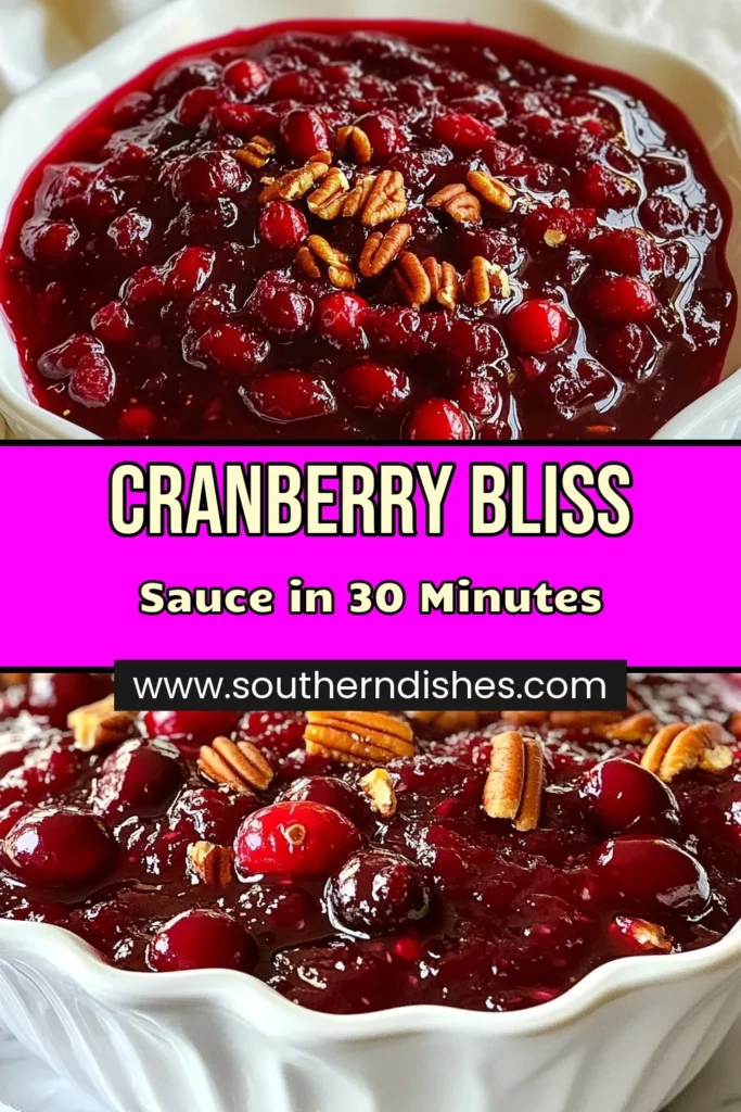 Elevate your Thanksgiving feast with this delicious homemade cranberry sauce! Our Cranberry Bliss Sauce recipe combines fresh cranberries, orange juice, and spices for a delightful twist on classic flavors. Perfect for holiday dinners, this orange cranberry sauce is quick to make and can be used in various fresh cranberry recipes. Don't miss out—save this recipe for your Thanksgiving celebration! #CranberrySauce #ThanksgivingRecipes #FreshCranberry #HolidayCooking