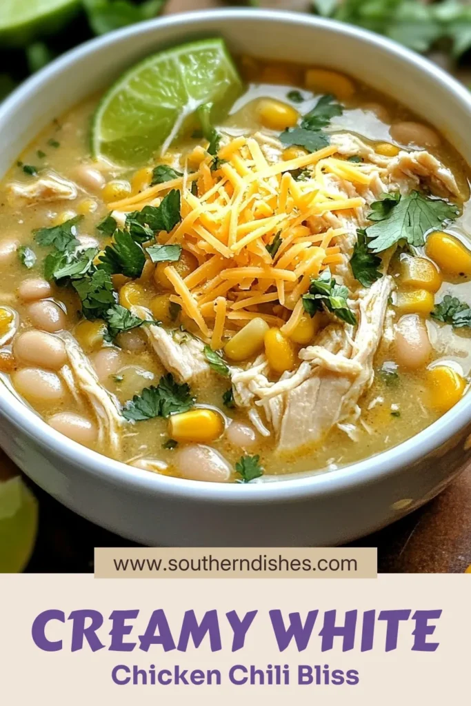 Craving a warm, comforting meal? Try this award-winning white chicken chili recipe that's creamy and packed with flavor! This easy chili recipe features tender shredded chicken, hearty white beans, and spices that blend perfectly for a satisfying dish. Perfect for weeknight dinners, this creamy chicken chili is a must-try comfort food chili. Save this recipe and enjoy a delicious bowl tonight! #WhiteChickenChili #EasyChiliRecipes #CreamyChickenChili #ComfortFoodChili