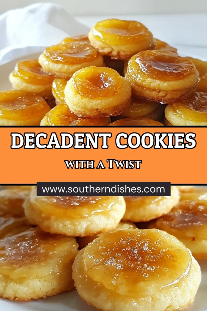 Discover the delightful world of creme brulee cookies with this easy cookie recipe! These caramelized sugar cookies combine the richness of dessert recipes with butter and the elegance of gourmet cookie ideas. Perfect for any occasion, these cookies are simple to make and irresistible to eat. Get ready to impress your family and friends! Try these creme brulee cookies today! #CremeBruleeCookies #EasyCookieRecipes #GourmetCookies #DessertRecipes