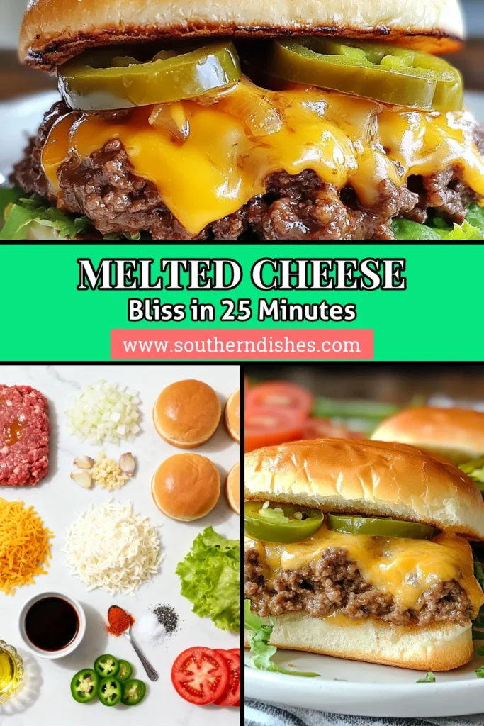 Indulge in the ultimate cheesy ground beef melt that will satisfy your cravings in just 25 minutes! This easy beef burger recipe combines flavorful ground beef with cheesy burger toppings like cheddar and mozzarella, making it perfect for any occasion. Whether you're looking for quick dinner ideas or tasty ground beef recipes, this skillet meal will impress. Save this recipe and elevate your burger game today! #CheesyGroundBeefMelt #BeefBurgerRecipe #SkilletMeal #GroundBeefRecipes