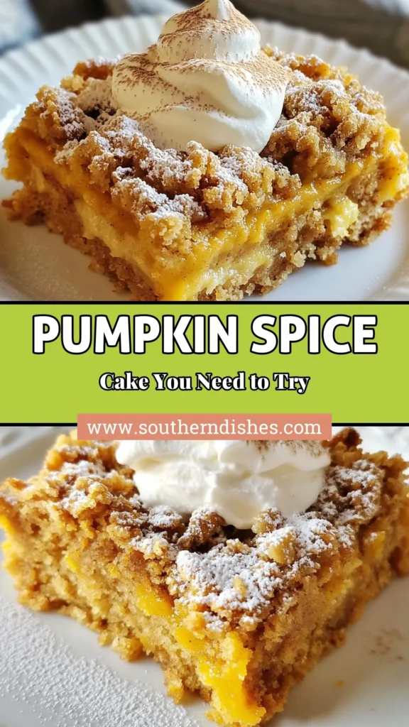 Indulge in the comfort of fall with this easy pumpkin cake recipe that features a delightful pumpkin spice crumble cake. Packed with the rich flavors of pumpkin and spices, this pumpkin cake with crumble topping is a perfect fall dessert recipe for gatherings or cozy nights at home. Don't miss out on creating this homemade pumpkin spice cake that everyone will love! Save this recipe for your next baking adventure! #PumpkinSpiceCrumbleCake #FallDessertRecipes #PumpkinCake #EasyPumpkinCakeRecipe