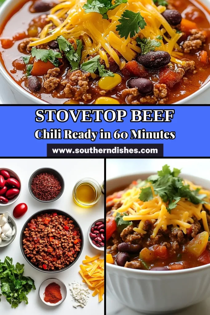 Looking for an easy beef chili recipe that will warm you up? Try this hearty stovetop chili packed with ground beef, kidney beans, and black beans! Perfect for dinner or game day, this chili with beans is not only flavorful but also simple to make. In just one pot, you can whip up a delicious meal that everyone will love. Save this recipe for a cozy weeknight dinner! #BeefChiliRecipe #StovetopChili #HeartyChiliRecipe #EasyBeefChili