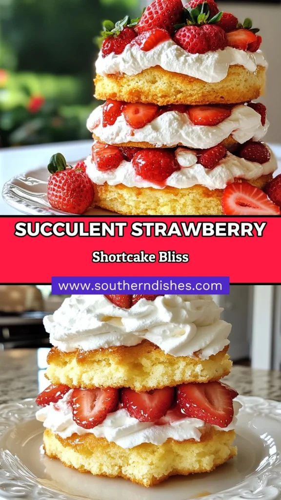 Indulge in this delightful strawberry shortcake recipe! Perfect for any occasion, this homemade strawberry shortcake features layers of fluffy cake, fresh strawberries, and a whipped cream topping recipe that's easy to make. Discover how to create this easy strawberry dessert that everyone will love. Get ready to impress your family and friends with this fresh strawberry shortcake. Save this recipe now for your next sweet craving! #StrawberryShortcake #DessertRecipe #Baking #Foodie