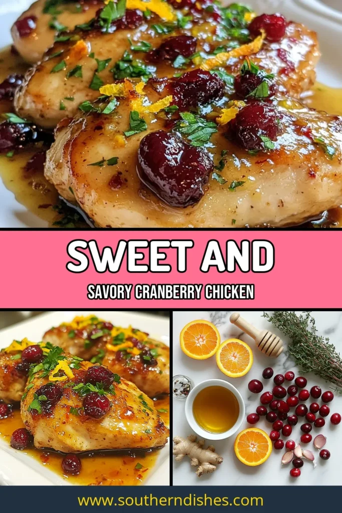 Savor the deliciousness of this easy cranberry orange chicken recipe! This roasted chicken with cranberries is a delightful twist on traditional chicken dinners, featuring a homemade easy cranberry sauce for chicken that balances sweet and tangy flavors. Perfect for a healthy chicken dinner, try these citrus chicken breast recipes for a flavor-packed meal. Click to discover the full recipe and make it tonight! #CranberryOrangeChicken #HealthyDinner #ChickenRecipes #CitrusChicken