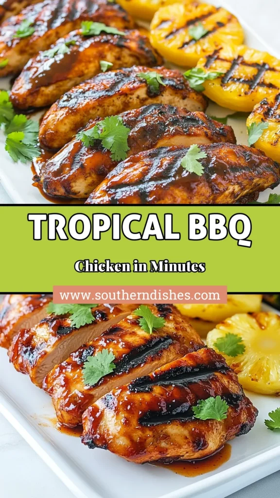 Looking for an easy BBQ chicken recipe that packs a tropical punch? Try this Hawaiian BBQ chicken recipe featuring a delicious tropical chicken marinade that combines pineapple juice, soy sauce, and ginger for a flavorful twist. Perfect for grilling, this Asian-inspired chicken dish will delight your taste buds. Serve it with grilled chicken with pineapple for a perfect summer meal. Save this recipe for your next BBQ! #HawaiianBBQ #GrilledChicken #BBQRecipes #TropicalFlavors