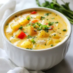 When making Cajun potato soup, you need these main ingredients: - 4 large russet potatoes, peeled and diced - 1 medium onion, chopped - 3 cloves garlic, minced - 1 bell pepper, chopped - 2 stalks celery, chopped - 4 cups vegetable broth - 1 cup heavy cream or coconut milk - 2 tablespoons Cajun seasoning - 1 teaspoon smoked paprika - 1/2 teaspoon black pepper - 1/4 teaspoon cayenne pepper - 2 tablespoons olive oil - Salt to taste - Garnish options: chopped green onions, fresh parsley Each ingredient plays a key role in creating the rich, comforting flavors of this soup. The russet potatoes give it a hearty base, while the onion, garlic, bell pepper, and celery add depth and sweetness. The Cajun seasoning, smoked paprika, and cayenne pepper bring the heat and zest that make this dish stand out. You can choose heavy cream for a rich flavor or coconut milk for a lighter, dairy-free option. Fresh herbs like green onions and parsley not only enhance the look but add a fresh touch to every bowl. Adjust the cayenne pepper to control heat levels for you and your guests. Enjoy crafting this cozy dish! {{ingredient_image_1}} First, heat two tablespoons of olive oil in a large pot over medium heat. Once the oil is hot, add one chopped onion, one chopped bell pepper, and two chopped stalks of celery. Sauté them for about five minutes until they become soft. This mix adds a great base flavor to your soup. After that, stir in three minced garlic cloves. Cook for another minute until you smell the garlic’s rich aroma. Next, it’s time to incorporate the flavor. Add four large russet potatoes, peeled and diced, to the pot. Sprinkle in two tablespoons of Cajun seasoning, one teaspoon of smoked paprika, half a teaspoon of black pepper, and a quarter teaspoon of cayenne pepper. Stir well to coat the potatoes and vegetables with the spices. Pour in four cups of vegetable broth and bring the mixture to a boil. Once boiling, reduce the heat and let it simmer for 20 to 25 minutes, until the potatoes are tender. When the potatoes are cooked, use a potato masher or an immersion blender to blend the soup. You can blend it until creamy or leave it a bit chunky, depending on your taste. After blending, stir in one cup of heavy cream or coconut milk. Bring the soup back to a gentle simmer. Finally, taste it and add salt as needed. This is your chance to get the flavor just right! To make your soup pop, adjust the spice levels. Start with the basic Cajun seasoning. If you like heat, add more cayenne pepper. For less spice, decrease the cayenne. Fresh herbs can also boost flavor. I love using parsley and green onions. They add color and a fresh taste. When blending your soup, choose the right tool. A potato masher gives a chunky texture. An immersion blender creates a smooth soup. Your choice depends on how you like it. Cooking times matter too. For a thicker soup, simmer longer. For a lighter soup, cook for less time. Pair your Cajun Potato Soup with sides that complement it. Crusty bread or a simple salad works great. Both add balance to your meal. For storage, let the soup cool before placing it in the fridge. It keeps well for a few days. When reheating, use low heat to keep flavors intact. Enjoy the warmth and comfort every time! Pro Tips Use Fresh Ingredients: Fresh vegetables enhance the flavor of the soup significantly. Opt for fresh potatoes, onions, and peppers for the best taste. Adjust the Spice Level: Customize the heat by modifying the amount of cayenne pepper. Start with less and add more gradually according to your preference. Blend for Texture: The texture of the soup can be adjusted based on your preference. For a creamier soup, blend thoroughly; for more texture, blend just half. Garnish Generously: Adding fresh herbs like parsley and green onions not only adds flavor but also brightens up the presentation of your soup. {{image_2}} If you want a dairy-free soup, use coconut milk. It gives the soup a creamy feel without dairy. Coconut milk adds a slight sweetness, balancing the spices. This choice makes the soup rich and comforting. You won’t miss the heavy cream. Just swap in equal parts coconut milk for the cream. To make the soup heartier, add proteins like sausage or beans. Andouille sausage works best for a spicy kick. You can also use turkey sausage for a lighter option. If you prefer plant-based choices, black beans or chickpeas are great too. Add them after the potatoes are tender. This way, they warm through without losing their shape. You can adjust the heat level in this soup. If you love spice, add more cayenne pepper. Start with a small amount, then taste before adding more. For milder soup, cut back on the cayenne. You can also add other spices like thyme or oregano. This gives the soup more depth and flavor. Experimenting can lead to your perfect bowl! To store your leftover Cajun potato soup, let it cool first. Place it in an airtight container. Keep it in the fridge for up to four days. This helps to keep the flavors fresh. Always check for any off smells before serving. If you notice anything odd, it’s best to toss it out. If you want to save some soup for later, freezing is a great option. Pour the cooled soup into freezer-safe containers. Leave some space at the top for expansion. Seal tightly and label with the date. You can freeze it for up to three months. When you're ready to eat, just thaw it in the fridge overnight. Reheating your soup properly keeps it tasty. The best way is to use a pot on the stove. Pour the soup in and heat it over low to medium heat. Stir often to avoid sticking. You can also use the microwave. Just heat it in short bursts, stirring in between. This way, you keep the texture and flavor intact. Cajun Potato Soup is a warm, hearty dish. It brings together potatoes, veggies, and spices. This soup has a rich flavor from Cajun seasoning. The combination of cream adds a nice touch. You can enjoy it as a meal or a starter. Each bowl feels cozy and comforting. Making Cajun Potato Soup takes about 40 minutes. Prep time is around 10 minutes. You will spend about 30 minutes cooking. This includes sautéing, boiling, and blending. It’s quick and perfect for a busy day. Yes, you can make Cajun Potato Soup ahead of time. Prepare the soup, cool it down, and store it in the fridge. It can stay fresh for about three days. When ready to eat, just reheat it on the stove. For best results, avoid adding cream until you reheat. This keeps the soup creamy and delicious. Cajun Potato Soup is a tasty dish with simple, fresh ingredients. You start by sautéing veggies, then simmering the potatoes with spices. Blending it creates a smooth texture, and adding cream gives it richness. You can adjust flavors, explore variations, and store leftovers well. This soup is not just good; it’s fun to make. Enjoy your cooking and share this dish with friends! It’s a meal that brings warmth to any table.