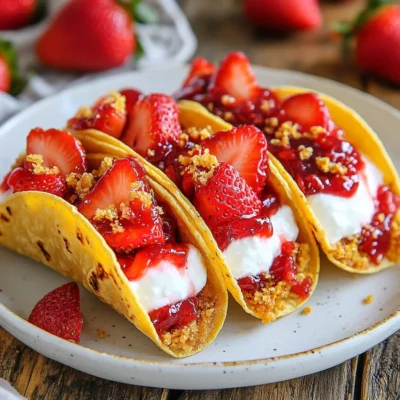 Strawberry Crunch Cheesecake Tacos Irresistible Delight