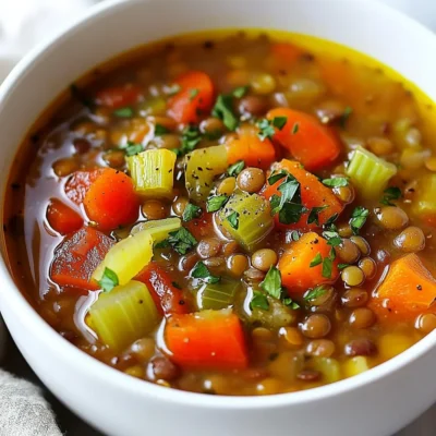 Vegan Mediterranean Lentil Soup Flavorful and Healthy