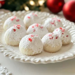 - 1 cup unsalted butter, softened - 1/2 cup powdered sugar, plus extra for dusting - 1 teaspoon pure vanilla extract - 1 teaspoon peppermint extract - 2 1/4 cups all-purpose flour - 1/2 cup crushed peppermint candies or candy canes - 1/4 teaspoon salt When I make these cookies, I use a standard cup for measuring butter. Make sure your butter is soft to mix well. For powdered sugar, I use a dry measuring cup. The extracts should be measured with a teaspoon. I recommend using a kitchen scale for the flour, if possible, to get it just right. If you don&rsquo;t have a scale, use the spoon and level method&mdash;spoon the flour into the cup and level it off with a knife. You can easily change some of the ingredients. If you want a dairy-free option, use vegan butter. For a different flavor, swap the peppermint extract with almond extract. You can also use crushed chocolate candies instead of peppermint for a fun twist. If you need a gluten-free option, try a gluten-free all-purpose flour blend. Just make sure it has a binder like xanthan gum. {{ingredient_image_1}} Start by preheating your oven to 350&deg;F (175&deg;C). This ensures even baking. While the oven warms, line a baking sheet with parchment paper. The paper keeps the cookies from sticking. It also makes cleanup easy. Next, take a large mixing bowl. Add 1 cup of softened unsalted butter and 1/2 cup of powdered sugar. Beat them together for about 3-4 minutes. You want a light and fluffy mix. This step is key for soft cookies. Once mixed, add 1 teaspoon of pure vanilla extract and 1 teaspoon of peppermint extract. Blend until well combined. In a separate bowl, whisk together 2 1/4 cups of all-purpose flour and 1/4 teaspoon of salt. This helps evenly distribute the salt. Gradually add this dry mix to the butter mix, blending until just combined. Now, it&rsquo;s time to fold in 1/2 cup of crushed peppermint candies or candy canes. Make sure they are evenly mixed in. This adds a delightful crunch and minty taste. Scoop about a tablespoon of dough and roll it into a ball. Place these balls on the prepared baking sheet, spacing them about 2 inches apart. This space allows them to spread while baking. Bake the cookies for 12-15 minutes. You want the edges to be lightly golden. The centers should stay pale. Once done, let them cool on the baking sheet for about 5 minutes. After that, transfer them to a wire rack to cool completely. While they are still warm, roll the cookies in powdered sugar until fully coated. Dust with more sugar before serving. To get soft and tender cookies, use room temperature butter. It helps cream well with sugar. Cream the butter and sugar for about 3-4 minutes. This makes the cookies light and fluffy. Avoid overmixing the dough once you add the flour. Just mix until combined to keep the cookies soft. Use pure extracts for the best taste. Peppermint extract is key here. Make sure to add a teaspoon of vanilla extract, too. This balance gives your cookies a great flavor. Don't forget the crushed peppermint candies. They add a nice crunch and extra flavor. To make your cookies look festive, use a pretty platter. Dust them with powdered sugar just before serving. This makes them look snowy and delicious. Add whole peppermint candies or colorful sprinkles around them for a fun touch. - Serving Suggestions: Enjoy these cookies with a hot cup of cocoa or tea. They make a delightful treat for holiday gatherings or cozy nights at home. Pro Tips Use Room Temperature Butter: Ensure your butter is softened to room temperature for easier creaming with the sugar, resulting in a lighter cookie texture. Don&rsquo;t Overmix the Dough: Mix the flour in just until combined to keep the cookies tender and prevent them from becoming tough. Chill the Dough: For a firmer dough that holds its shape better while baking, consider chilling the rolled balls in the fridge for 15-30 minutes before baking. Fresh Peppermint Flavor: Use fresh peppermint candies or high-quality peppermint extract for the best flavor in your cookies. {{image_2}} You can add chocolate to make a new treat. Swap some flour for cocoa powder. Use 1/2 cup of cocoa powder instead of 1/2 cup of flour. This gives a rich, chocolatey flavor. The peppermint still shines through, making a perfect blend. For a gluten-free option, use almond flour or a gluten-free blend. Just make sure to measure carefully. Almond flour gives a nutty taste. A gluten-free blend works well too. Your cookies will still be soft and tasty, perfect for all to enjoy. You can mix things up with fun flavors. Try adding nuts like walnuts or pecans. Chop them finely and fold them in with the peppermint candies. This adds a nice crunch. Adding Nuts or Other Mix-ins Other mix-ins can enhance the taste. You could add chocolate chips or butterscotch chips. These add sweetness and richness. Dried fruit like cranberries can bring a tart twist. Be creative with your mix-ins to find your favorite combo! To keep peppermint snowball cookies fresh, store them in an airtight container. Line the container with parchment paper to prevent sticking. Place a layer of cookies, then add a layer of parchment. This helps them stay soft and tasty. Keep the container at room temperature away from heat or direct sunlight. You can freeze these cookies for later enjoyment. First, let them cool completely. Then, place them in a single layer on a baking sheet. Freeze them for about an hour. Once frozen, transfer the cookies to an airtight freezer bag. Remove as much air as possible to prevent freezer burn. They can last up to three months in the freezer. When stored properly, peppermint snowball cookies can last about one week at room temperature. If you freeze them, they remain good for about three months. Always check for any signs of spoilage before enjoying them, especially if stored for longer periods. Yes, you can use margarine, but the taste changes. Butter gives a rich flavor, while margarine is lighter. If you choose margarine, pick one with a high fat content. This helps keep the cookies tender. Adjust the baking time if needed. Watch for the edges to turn light golden. To make these cookies more festive, you can add sprinkles. Use red and green ones for a holiday touch. You can also mix in chocolate chips or nuts. Another idea is to drizzle melted white chocolate on top. Use a fork to create fun designs. These small changes can brighten up the cookies. Crushing peppermint candies is easy. First, place them in a plastic bag. Seal the bag tightly, so no pieces escape. Use a rolling pin or a heavy pan to crush them. Smash gently for larger pieces or harder for fine dust. Sifting the crushed candies can help separate larger bits, making them perfect for your cookies. This blog post covered every detail to help you bake perfect cookies. We discussed the ingredients, steps, and helpful tips. You learned about cookie variations and storage methods. Now you&rsquo;re ready to enjoy baking fun and tasty treats. Remember, practice makes perfect. Have fun experimenting with flavors and methods. It&rsquo;s all about enjoying the process. Now go ahead, create something delicious!