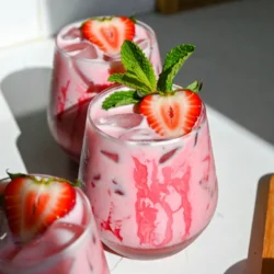 To make the Starbucks Copycat Pink Drink, you will need: - 1 cup coconut milk (canned or carton) - 1 cup fresh strawberries, sliced - 1 cup unsweetened almond milk - 1 cup hibiscus tea, brewed and cooled - 2 tablespoons agave syrup (adjust for sweetness) - 1/2 teaspoon vanilla extract - Ice cubes Each ingredient plays a key role. The coconut milk gives a rich taste. Almond milk adds a light touch. Hibiscus tea creates that lovely pink color. Agave syrup sweetens the drink. Fresh strawberries provide a burst of flavor. Use precise measurements for the best results. If you don&rsquo;t have coconut milk, try oat milk or soy milk. For a different sweetener, use honey or maple syrup. If you want more fruit, use raspberries or blueberries instead of strawberries. Feel free to mix and match based on what you have at home. {{ingredient_image_1}} To start, boil water in a pot. Use about 2 cups for this recipe. Once it boils, add 2 hibiscus tea bags. Let them steep for 5 to 7 minutes. This gives the tea a rich color and flavor. After steeping, remove the tea bags. Let the tea cool down for about 15 to 20 minutes. This step is key, as we want it cold for our drink. Grab a big glass or a shaker. Pour in 1 cup of coconut milk and 1 cup of unsweetened almond milk. Add 2 tablespoons of agave syrup for sweetness. If you like it sweeter, feel free to add more. Next, add 1/2 teaspoon of vanilla extract. Stir everything together until the agave syrup dissolves. It should mix well and smell amazing! Now, it&rsquo;s time to bring it all together. Add a handful of ice cubes into your glass. Pour the cooled hibiscus tea over the ice. You want to see a mix of colors, so stir gently. Don&rsquo;t mix too much; we want that pretty marbled look. Finally, top your drink with fresh, sliced strawberries. They add a nice touch and extra flavor. Serve it right away for the best taste! To get the right sweetness, start with two tablespoons of agave syrup. Taste the drink after mixing. If you want it sweeter, add more syrup, one teaspoon at a time. Keep in mind that the strawberries add natural sweetness too. So, balance is key. For a lovely swirl, pour the hibiscus tea slowly. This helps keep the colors separate. Use a spoon to stir gently. You want a marbled look, not a mixed one. The contrast between pink and white is what makes it pretty. Serve the drink in clear glasses. This way, everyone sees the pink color and strawberries. You can also add a sprig of mint on top. It adds a nice touch of green and a hint of freshness. Enjoy your drink right away for the best look and taste! Pro Tips Chill Your Ingredients: For a refreshingly cold drink, ensure your coconut and almond milk are chilled before mixing. Customize Sweetness: Adjust the amount of agave syrup according to your taste preference; start with less and add more if needed. Use Fresh Ingredients: For the best flavor, opt for fresh strawberries and high-quality hibiscus tea. Marbled Effect: When adding hibiscus tea, pour it gently to create a beautiful marbled effect without fully mixing it in. {{image_2}} You can change the fruit based on the season. Fresh blueberries, raspberries, or peaches work well. In summer, add juicy peaches for a sweet twist. In fall, try adding sliced apples for a fun crunch. These fruits not only taste great but also make the drink look more appealing. This recipe is already dairy-free, but you can customize it further. Use oat milk or soy milk instead of coconut milk. These options add their unique flavors. If you want a nut-free option, stick with oat milk. Both choices keep the creamy texture while changing the taste. Add a pinch of cinnamon for warmth. This spice pairs well with the fruity flavors. You can also try a splash of mango juice for a tropical vibe. If you like it sweeter, add a bit more agave syrup. Experimenting with flavors makes each drink special and fun. If you have extra Pink Drink, store it in a sealed container. This keeps it fresh. Place it in the fridge. Use it within two days for the best taste. The tea and milk may separate. Just give it a quick stir before you drink. The Pink Drink is best when cold. Serve it over ice for a refreshing sip. If it warms up, the flavors can change. Make sure to chill the drink before serving. This keeps it tasty and enjoyable. Each part of the Pink Drink has its own shelf life. Brewed hibiscus tea lasts about three days in the fridge. Coconut milk can stay fresh for a week if opened. Almond milk also lasts about a week once opened. Always check for spoilage before using. A Starbucks Copycat Pink Drink is a fun, fruity beverage inspired by the popular drink at Starbucks. It combines coconut milk, almond milk, and hibiscus tea. This drink features fresh strawberries for a sweet taste and a pretty pink color. You can enjoy it cold, making it a refreshing choice on warm days. Yes, you can! If you don&rsquo;t have hibiscus tea, try using another herbal tea. Fruit teas like strawberry or raspberry work well. You can also use plain water with extra fruit for flavor. Just remember, the pink color may change if you switch the tea. To make more servings, simply double or triple each ingredient. For example, use 2 cups of coconut milk and 2 cups of almond milk for four servings. Make sure to brew enough hibiscus tea to match your serving size. This way, you can share the drink with friends! This post covered how to make a tasty drink inspired by Starbucks. We explored the ingredients, from measurement details to alternatives. Next, I shared step-by-step instructions for brewing and mixing. We discussed tips and tricks to enhance flavor and presentation. Variations let you change it up with seasonal fruits and dairy-free options. Lastly, I explained storage and answered common questions. This guide gives you all you need for your drink journey. Enjoy making your own version today!