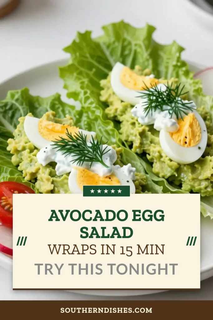 Try this delicious avocado egg salad lettuce wraps recipe for a quick and easy healthy lunch idea! Made with creamy avocado and hard-boiled eggs, this low-carb avocado recipe is perfect for your meal prep. Each lettuce wrap is filled with flavor and nutrients, making it a satisfying choice for any day. Don't miss out on this tasty twist on a classic egg salad! Save this recipe for your next lunch! #AvocadoEggSalad #LettuceWraps #HealthyLunchIdeas #LowCarbEating