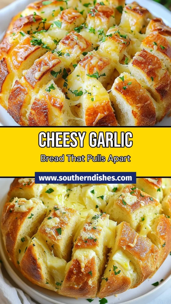 Savor the delightful flavors of Garlic Parmesan Pull-Apart Bread, a must-try pull-apart bread recipe perfect for any occasion! This easy garlic bread combines the rich taste of garlic with cheesy Parmesan, creating an irresistible artisan bread recipe. Ideal for sharing, this cheesy garlic bread will be the star of your next meal. Bake your own masterpiece today! #GarlicParmesanBread #CheesyGarlicBread #PullApartBread #EasyGarlicBread