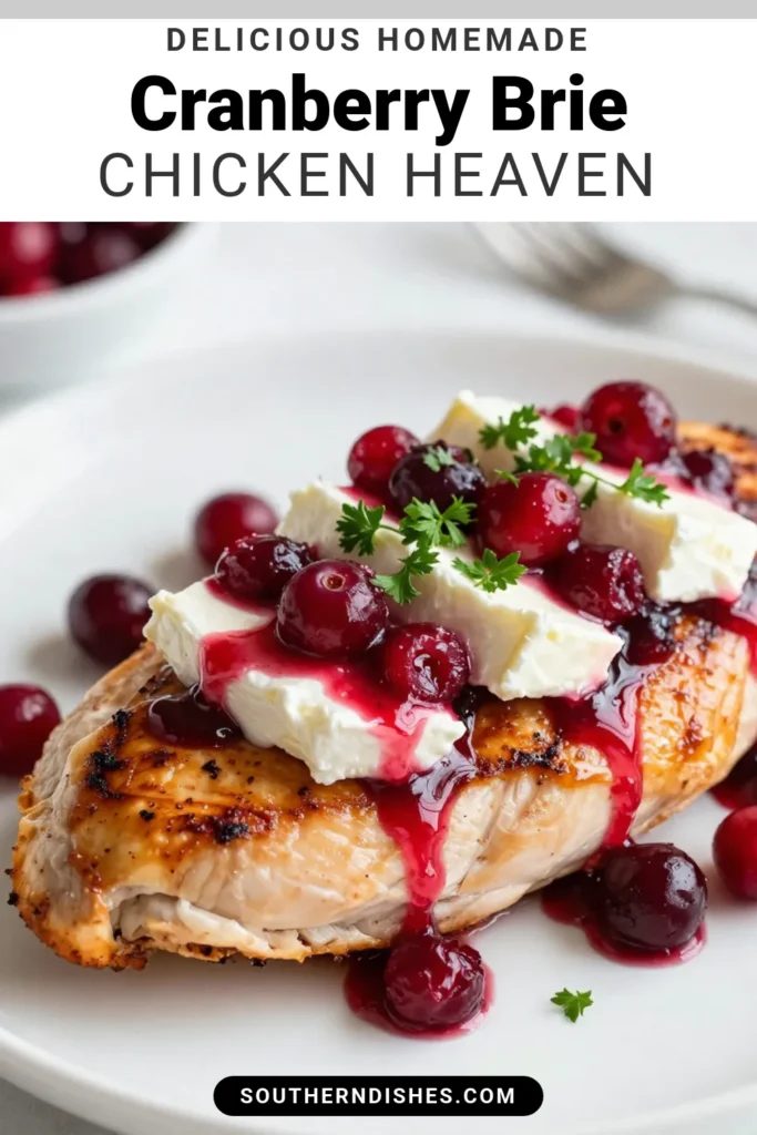 Elevate your dinner game with this delicious Cranberry Brie Chicken recipe! This easy chicken dinner combines tender chicken with creamy Brie cheese and a tangy, sweet cranberry sauce, making it the perfect choice for holiday chicken recipes. Baking this cranberry chicken creates a delightful dish that&rsquo;s both impressive and simple to prepare. Try this baked cranberry chicken recipe for a meal everyone will love! Save this for later! #CranberryBrieChicken #EasyChickenDinner #HolidayRecipes #BakedChicken