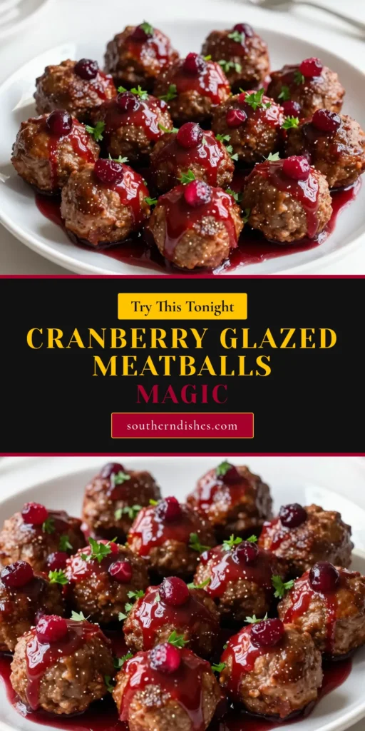 Looking for a festive meatball recipe this holiday season? These cranberry glazed meatballs are the perfect healthy meatball appetizers for your next gathering. Made with ground turkey and topped with a delicious cranberry sauce, these turkey meatballs with cranberry sauce shine at any holiday party. Try this easy recipe and impress your guests! Save this for your Christmas menu! #CranberryGlazedMeatballs #HolidayPartyMeatballs #FestiveMeatballRecipe #HealthyMeatballAppetizers