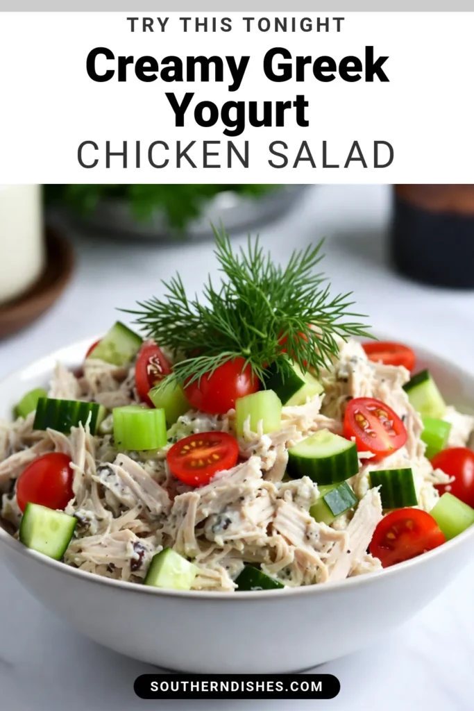 Discover the delicious and nutritious Greek yogurt chicken salad that transforms your meal time! This easy chicken salad is not just a healthy chicken salad recipe; it's also protein-packed and perfect for a quick lunch or dinner. With simple ingredients like cooked chicken, Greek yogurt, and fresh veggies, this recipe is a must-try. Save it for a tasty and guilt-free meal! #GreekYogurtChickenSalad #HealthyRecipes #EasyChickenSalad #ProteinPacked