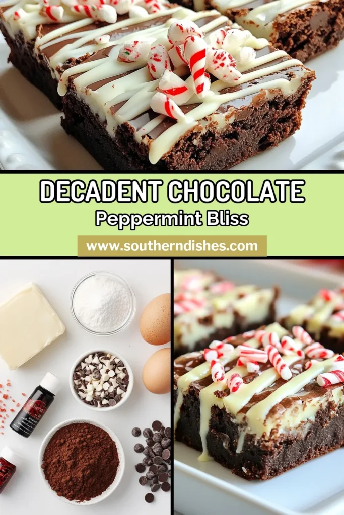Indulge in the joy of holiday baking with these chocolate peppermint brownies! This festive brownie recipe combines rich cocoa with peppermint candy for an easy peppermint bark brownie experience that&rsquo;s perfect for any celebration. Delight your family and friends with this mouthwatering chocolate dessert recipe that's sure to impress. Try it today and elevate your holiday gatherings! #ChocolatePeppermintBrownies #HolidayBakingIdeas #ChocolateDessertRecipes #FestiveBrownieRecipe