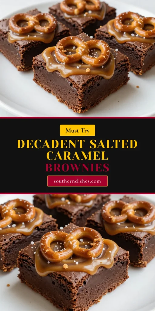 Indulge in these delicious salted caramel brownies that combine rich chocolate and crunchy pretzels for the ultimate treat. This pretzel brownies recipe features fudgy homemade brownies with caramel layers and a sprinkle of sea salt for that perfect balance of sweet and salty. Perfect for your next gathering, these chocolate pretzel brownies will impress everyone. Try this salted caramel dessert today! #SaltedCaramelBrownies #PretzelBrowniesRecipe #ChocolatePretzelBrownies #HomemadeBrowniesWithCaramel