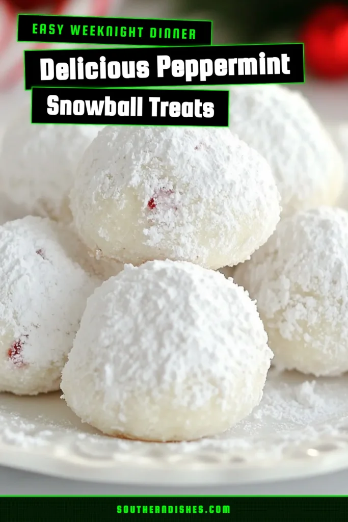 Indulge in the festive magic of Peppermint Snowball Cookies, the ultimate holiday cookie recipe! These easy Christmas cookies are a delightful blend of buttery goodness and refreshing peppermint, perfect for any festive gathering. Bring joy to your celebrations with this simple recipe that includes crushed candy canes for an extra crunch. Bake a batch today and impress your guests! Don't forget to save this for your holiday baking! #PeppermintSnowballCookies #EasyChristmasCookies #HolidayRecipe #FestiveCookieIdeas