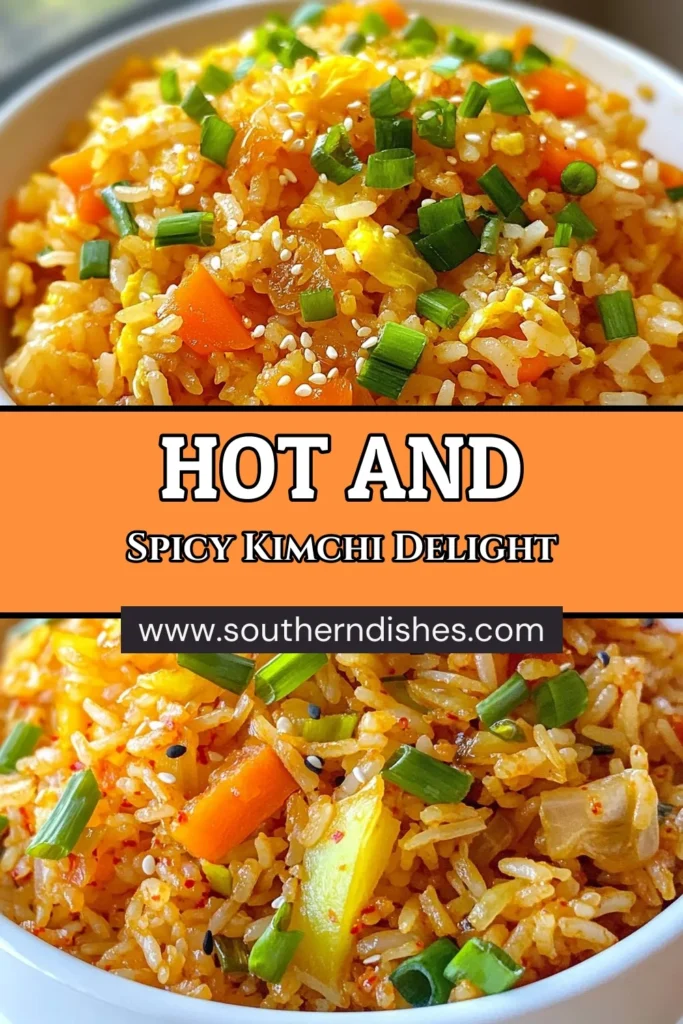 Discover the irresistible flavors of Spicy Kimchi Fried Rice with this quick and easy Kimchi Fried Rice recipe! Made with day-old rice, tangy kimchi, and a kick of gochujang, this Easy Fried Rice with Kimchi is perfect for a busy weeknight. Customize it by adding eggs for a satisfying Korean Fried Rice with Eggs. Ready in just 20 minutes, it’s a delicious, spicy dish your family will love. Save this recipe for your next meal prep! #KimchiFriedRice #KoreanCuisine #EasyDinner #SpicyFood