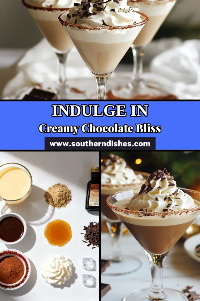 Indulge in the holiday spirit with this delicious Chocolate Eggnog Martini, a perfect chocolate eggnog recipe for festive gatherings. This creamy, non-alcoholic eggnog drink combines rich chocolate flavors with a hint of nutmeg, making it a delightful chocolate cocktail recipe. Top it off with whipped cream and chocolate shavings for a luxurious touch. Cheers to festive holiday beverages! Save and try this delightful recipe today! #ChocolateEggnog #NonAlcoholicDrinks #HolidayCocktail #FestiveBeverages