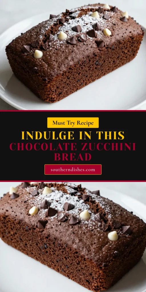 Indulge in the rich flavors of this triple chocolate zucchini bread! This easy zucchini bread recipe combines grated zucchini, semi-sweet, white, and dark chocolate for a moist zucchini bread that's perfect anytime. Discover why this is the best zucchini bread with chocolate you'll ever make! Try this delicious triple chocolate zucchini bread today and impress your family and friends. Save this recipe for later! #ZucchiniBread #ChocolateRecipes #Baking #HealthyDesserts