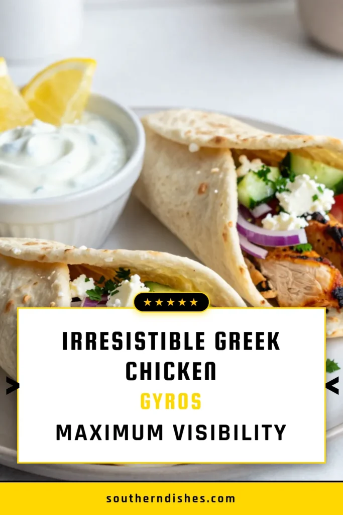 Try this mouthwatering Greek chicken gyro recipe for an easy weeknight dinner! These easy chicken gyro wraps feature a homemade gyro marinade that infuses tender chicken with Mediterranean flavors. Fill warm pita bread with fresh veggies, feta, and perfectly grilled chicken for a delicious pita bread filling idea that's perfect for any occasion. Get ready to impress your family and friends with these Mediterranean chicken wraps! Save this recipe for your next meal! #GreekFood #MediterraneanRecipes #ChickenGyro #PitaBread
