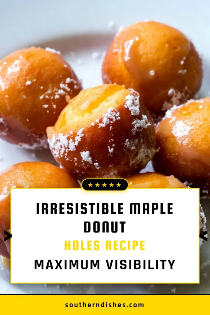 Indulge in these delicious Maple Glazed Donut Holes, a perfect treat for any occasion! This homemade donut holes recipe is quick and easy, featuring fried donut holes coated in a rich maple glaze. Using pure maple syrup, these easy donut holes with maple glaze make a delightful addition to your dessert table. Try this simple maple syrup dessert recipe today and enjoy a sweet bite of heaven! Save for later! #MapleGlazedDonutHoles #HomemadeDonutHoles #FriedDonutHoles #MapleSyrupDessertRecipes
