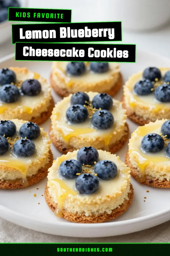 Indulge in these delightful Lemon Blueberry Cheesecake Cookies, a perfect blend of creamy and fruity flavors. This Cream Cheese Cookie Recipe transforms classic lemon cookies with blueberries into soft cheesecake cookies that are simply irresistible. Ideal for any occasion, these blueberry dessert recipes will be a hit at your gatherings. Save this recipe now and treat yourself to a delicious dessert! #DessertRecipes #BlueberryCookies #CheesecakeCookies #LemonCookies