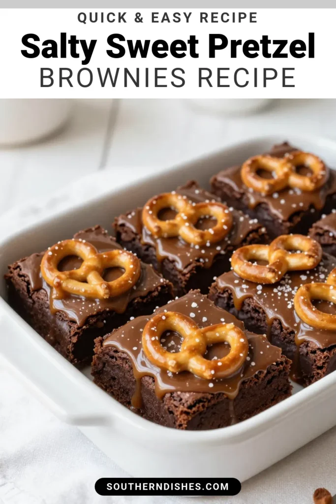 Indulge in the ultimate treat with these Salted Caramel Pretzel Brownies! This easy brownie recipe with pretzels balances salty and sweet flavors, delivering a delightful brownie dessert that everyone will love. Perfect for gatherings or a sweet snack, these chocolate caramel pretzel bars are sure to impress. Try this easy salted caramel dessert today and satisfy your cravings! Don&rsquo;t forget to save for later! #SaltedCaramelPretzelBrownies #BrownieRecipeWithPretzels #SaltySweetBrownieDessert #EasySaltedCaramelDessert